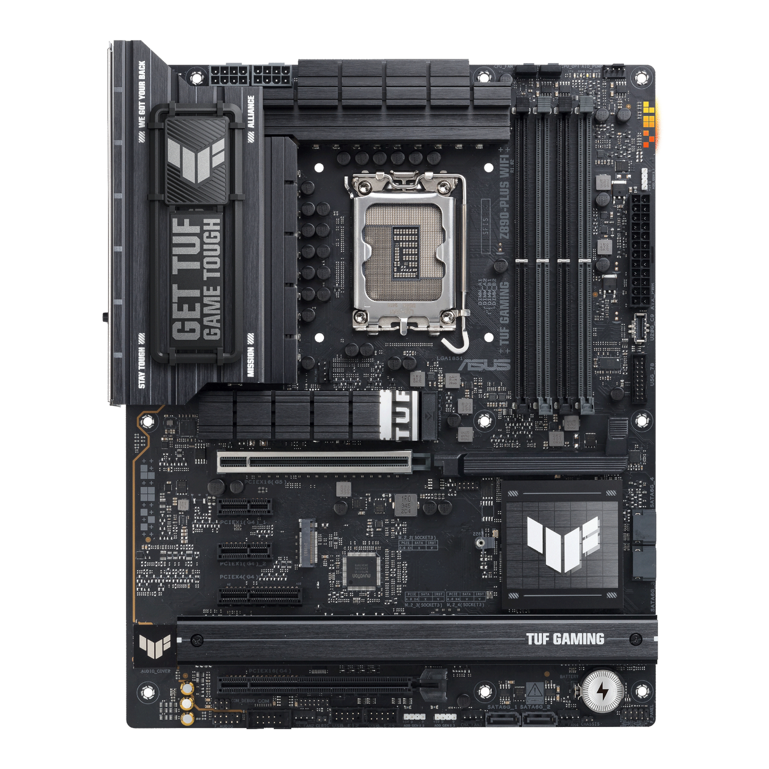 Asus_TUFGAMINGZ890-PLUSWIFI_wr_02a Asus TUF Gaming Z890-PLUS WIFI Intel LGA1851 ATX Gaming Motherboard