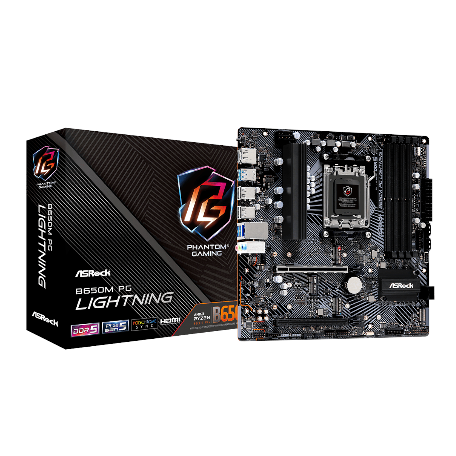 B650M-PG-LIGHTNING_ASRock-B650M-PG-Lightning-AMD-AM5-Micro-ATX-Motherboard_wr_01a ASRock B650M PG Lightning AMD AM5 Micro ATX Motherboard