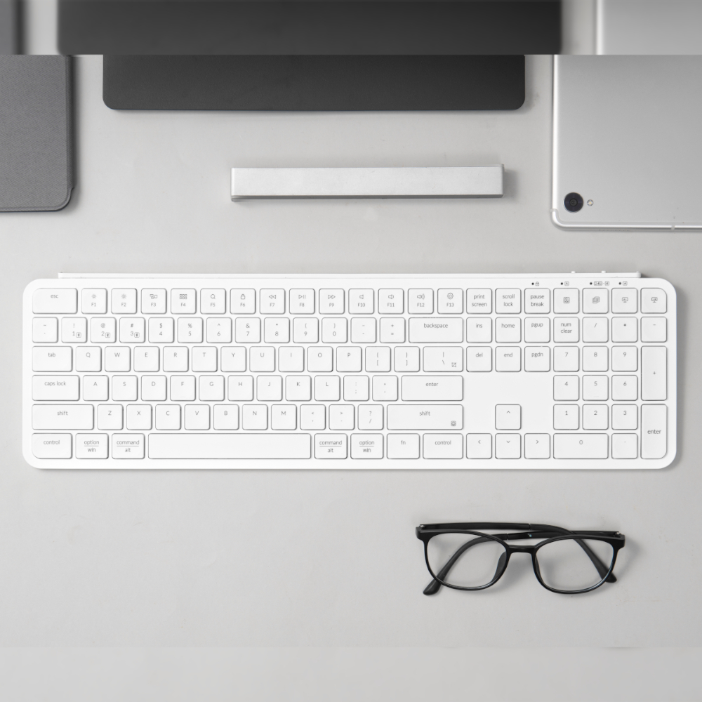 B6P-K8_wr_05a Keychron B6 Pro Ultra-Slim 100% Wireless Keyboard – Ivory White