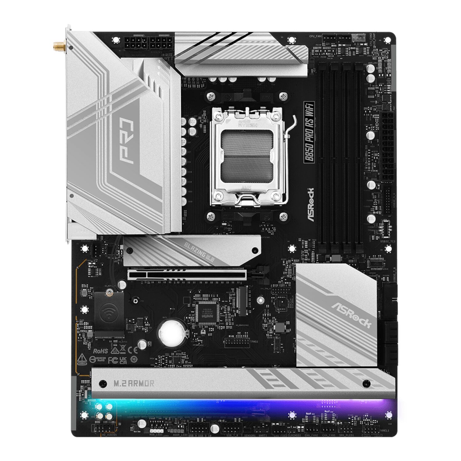 B850-PRORSWIFI-WR-03 ASRock B850 Pro RS Wi-Fi ATX Motherboard (AMD AM5, DDR5, PCIe 5.0)