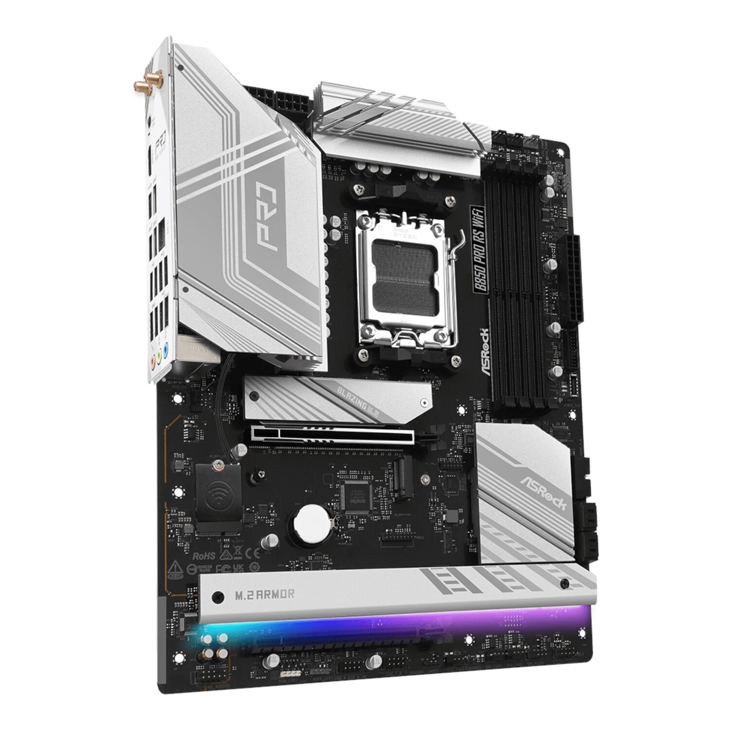 B850-PRORSWIFI-WR-04 ASRock B850 Pro RS Wi-Fi ATX Motherboard (AMD AM5, DDR5, PCIe 5.0)