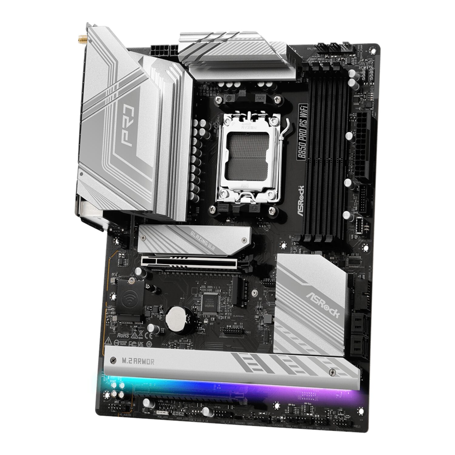 B850-PRORSWIFI-WR-05 ASRock B850 Pro RS Wi-Fi ATX Motherboard (AMD AM5, DDR5, PCIe 5.0)