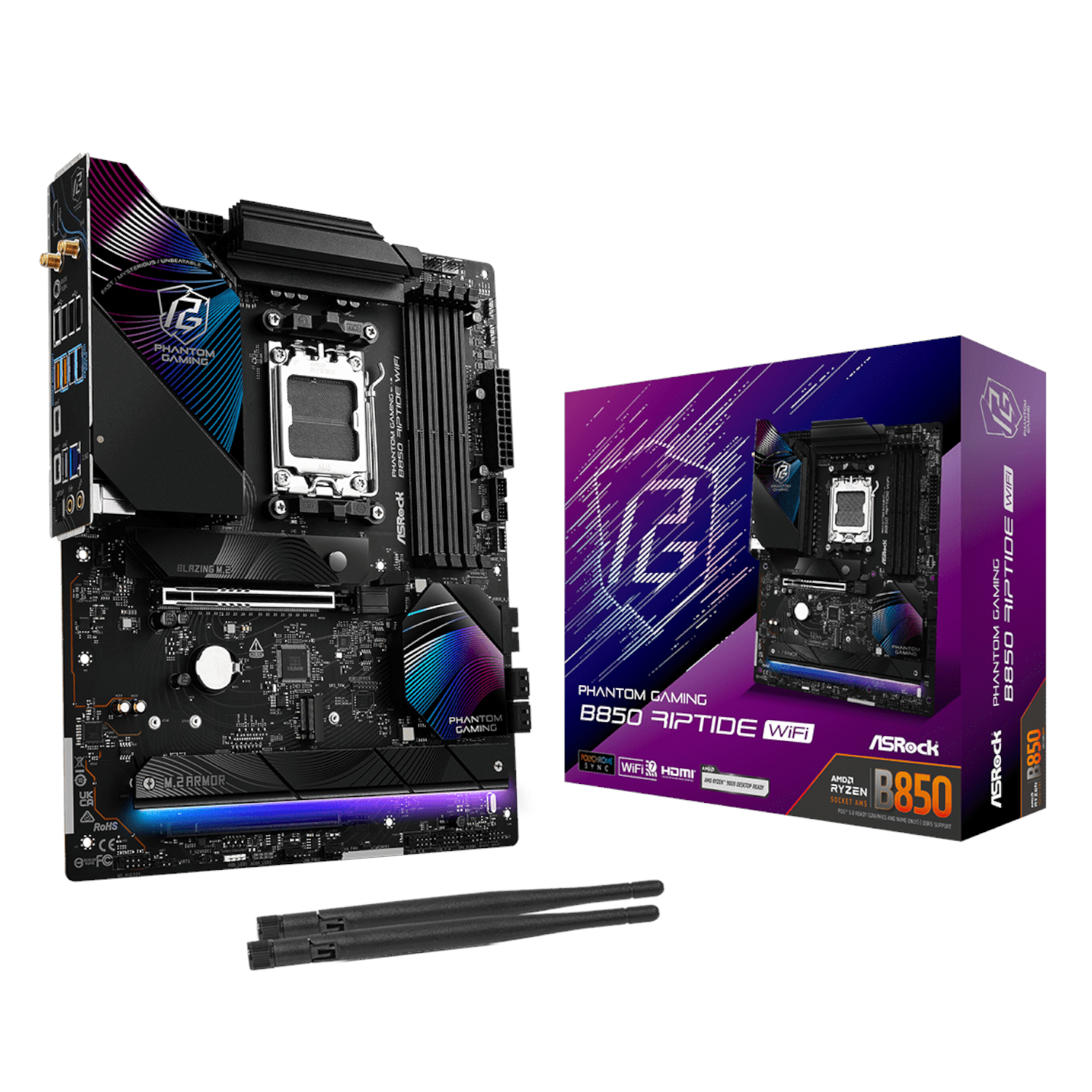 B850-RIPTIDEWIFI_ASROCK-B850-RIPTIDE-WIFI-AM5-ATX-4X-DDR5_wr_01 ASROCK B850 RIPTIDE WIFI AM5 ATX 4X DDR5
