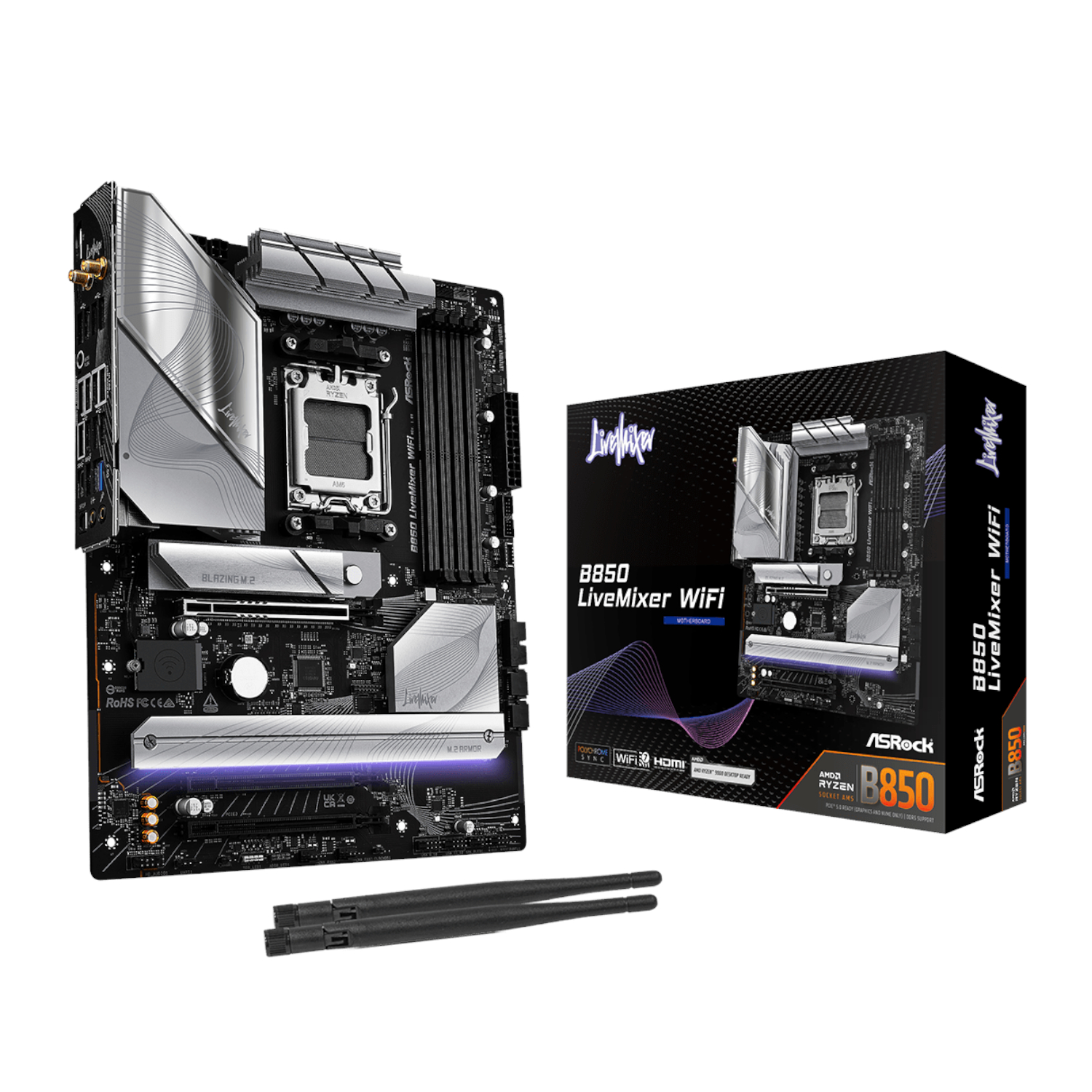 B850LIVEMIXERWIFI_ASRock-B850-LiveMixer-WiFi-AM5-ATX-Gaming-Motherboard_wr_01 ASRock B850 LiveMixer WiFi AM5 ATX Gaming Motherboard