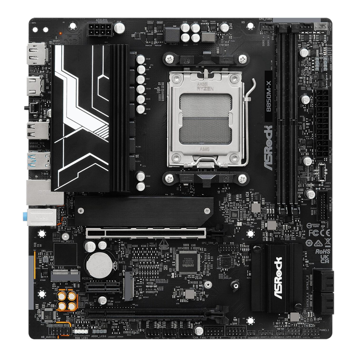 B850M-XWIFI-WR-03 ASRock B850M-X WiFi AM5 Micro ATX Motherboard (DDR5, PCIe 5.0, Wi-Fi 6E)
