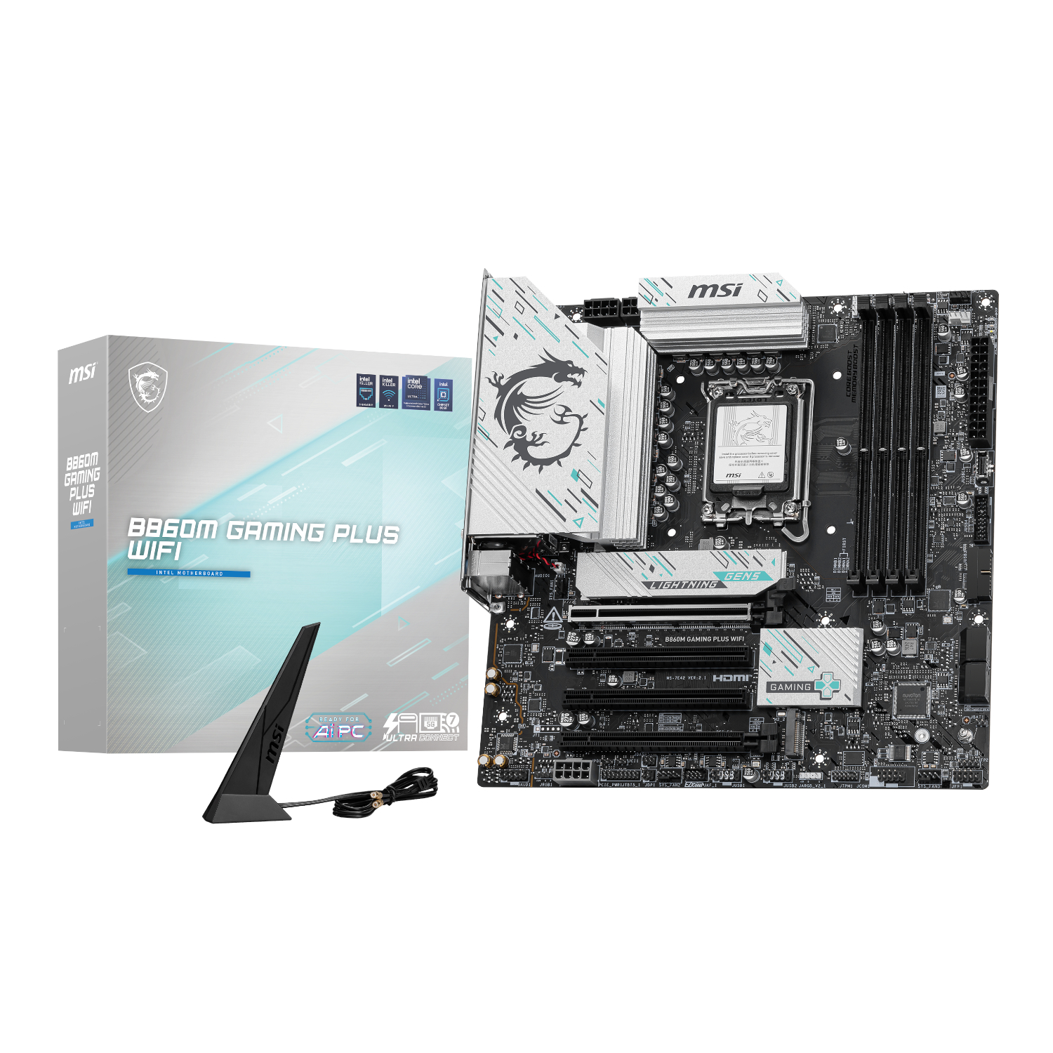 B860MGAMINGPLUSWIFI_MSI-B860M-Gaming-PLUS-WIFI-Intel-LGA1851-DDR5-M-ATX-Motherboard_wr_01a MSI B860M Gaming PLUS WIFI Intel LGA1851 DDR5 M-ATX Motherboard