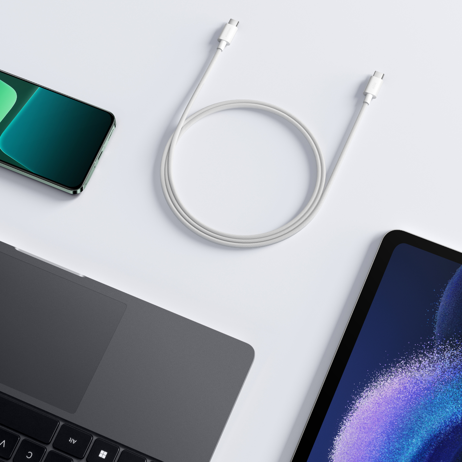 BHR0878GL_Xiaomi-3A-Braided-USB-Type-C-to-USB-Type-C-Cable-1M-White_wr_06a Xiaomi 3A Braided USB Type-C to USB Type-C Cable 1M - White