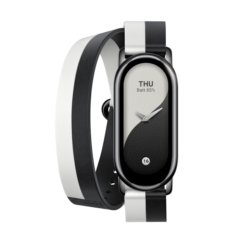 BHR7311GL_wr_03 Xiaomi Smart Band 8 Double Wrap Strap - Black and white