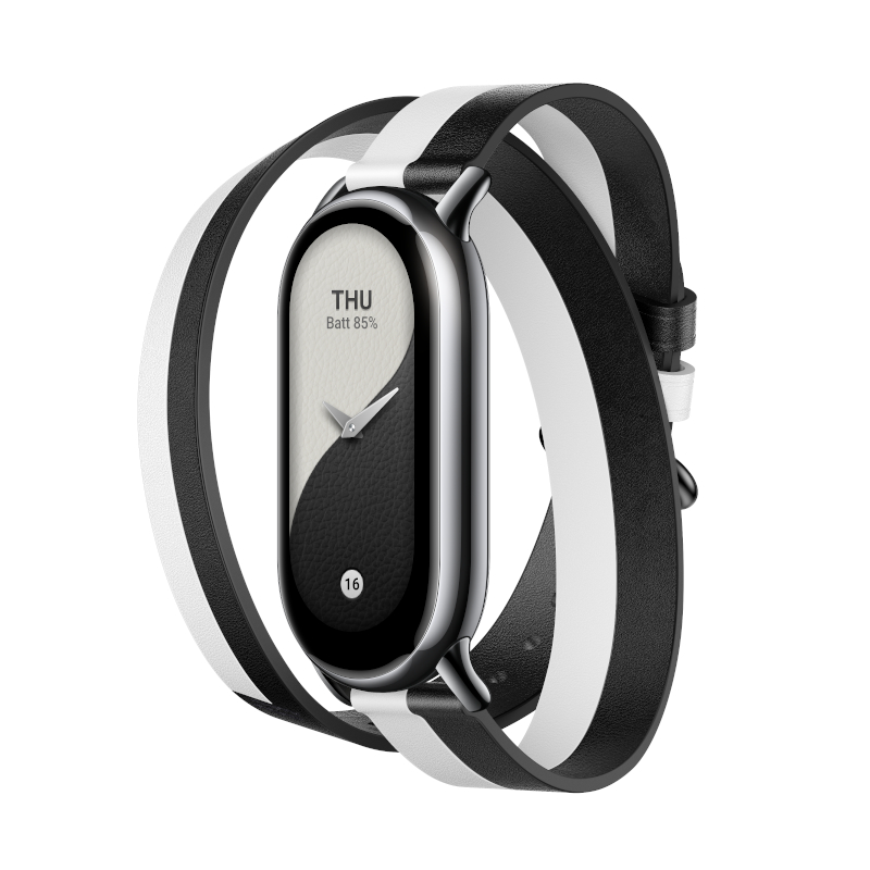 BHR7311GL_wr_04 Xiaomi Smart Band 8 Double Wrap Strap - Black and white