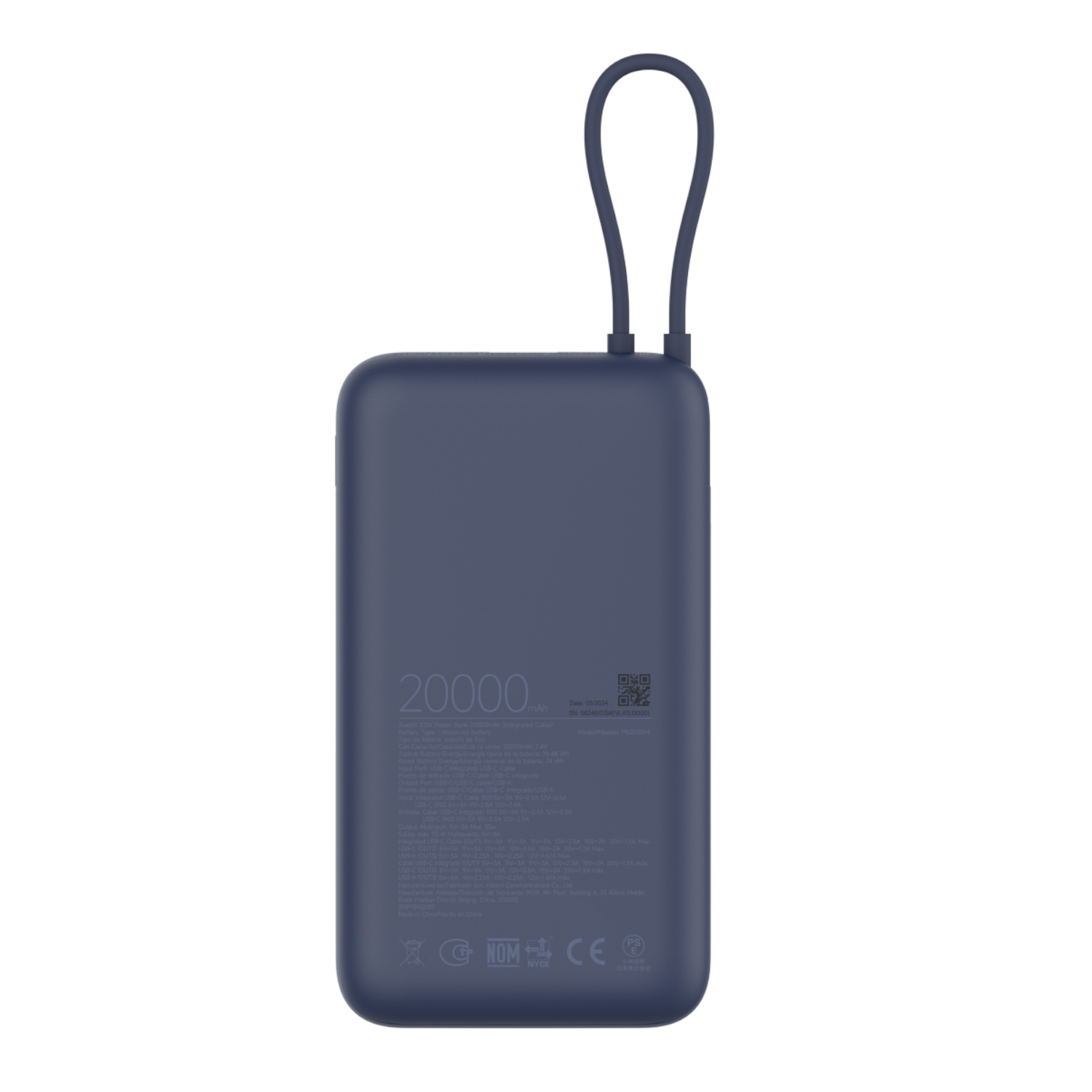 BHR8975GL_Xiaomi-33W-Power-Bank-20000mAh-Integrated-Cable-–-Blue_wr_03a Xiaomi 33W Power Bank 20000mAh (Integrated Cable) – Blue