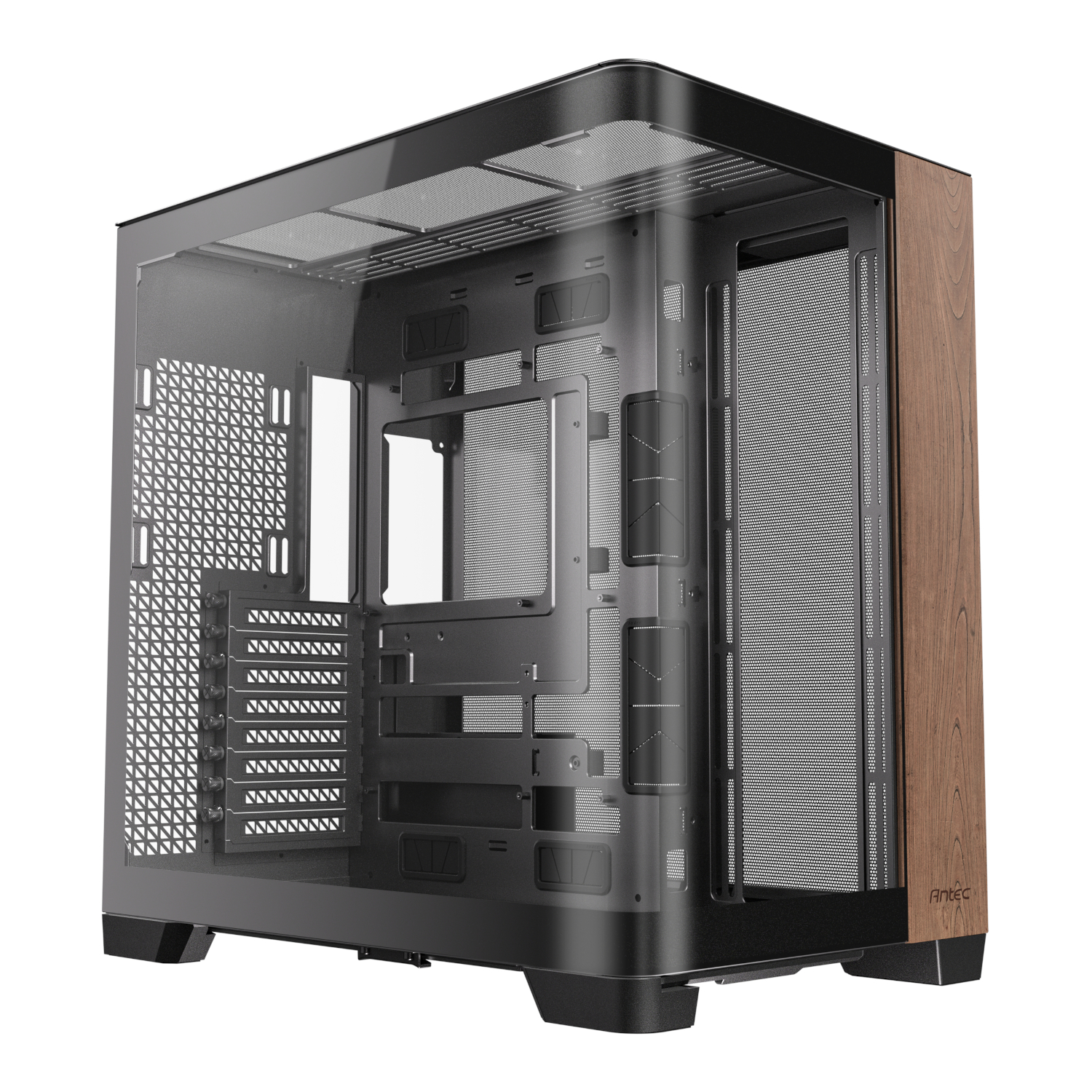 C8-CURVED-WOOD_wr_01 Antec C8 Curved Wood E-ATX | ATX | Micro-ATX | ITX Dual Chamber Gaming Chassis - Black