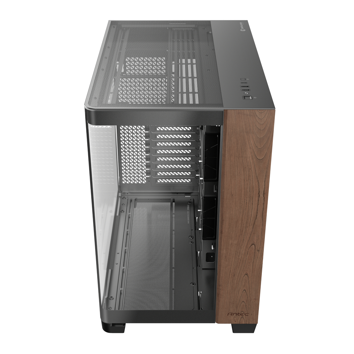 C8-CURVED-WOOD_wr_02 Antec C8 Curved Wood E-ATX | ATX | Micro-ATX | ITX Dual Chamber Gaming Chassis - Black
