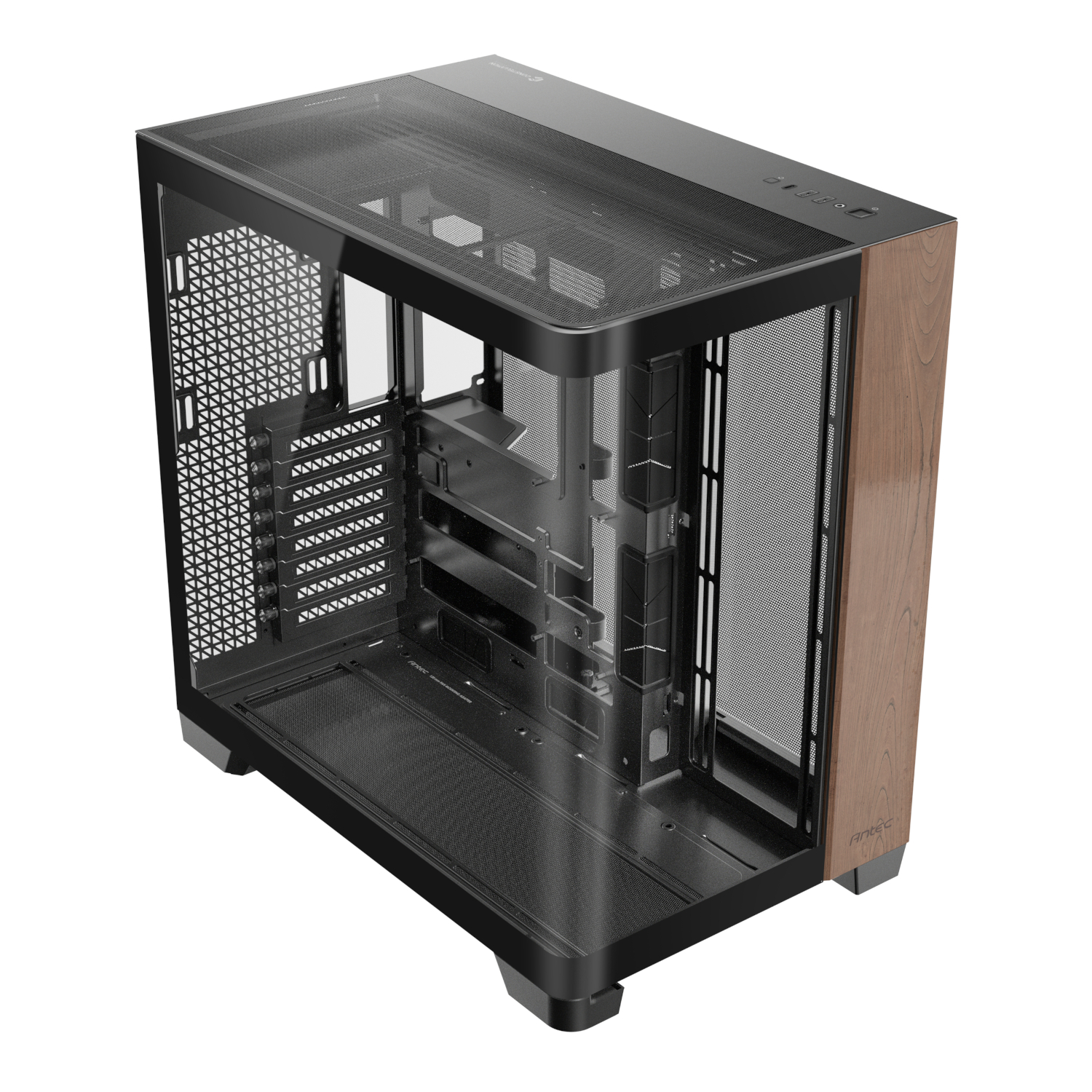 C8-CURVED-WOOD_wr_05 Antec C8 Curved Wood E-ATX | ATX | Micro-ATX | ITX Dual Chamber Gaming Chassis - Black