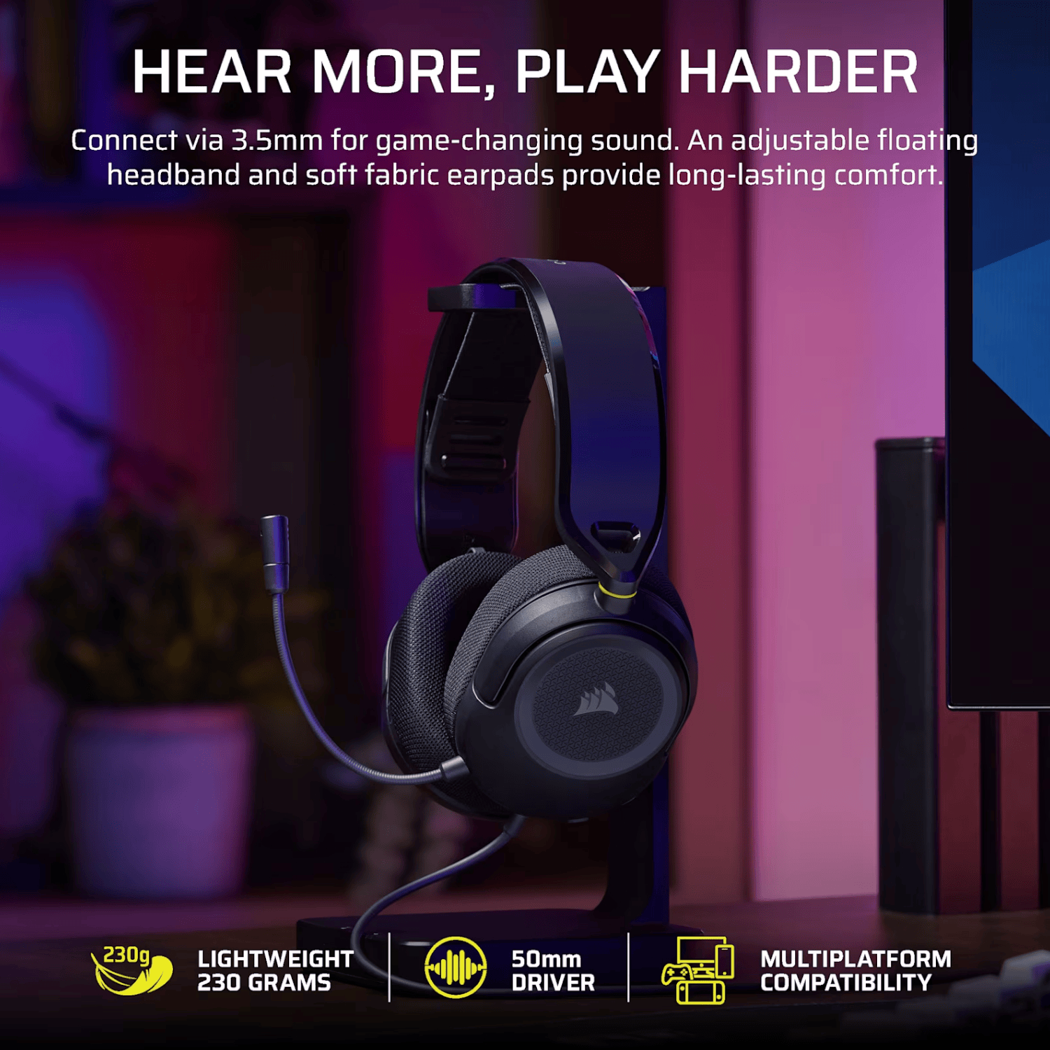 CA-9011399-WW_Corsair_HS35_v3_Gaming_Headset_-_Carbon_wr_05 Corsair HS35 v3 Wired Gaming Headset - Carbon