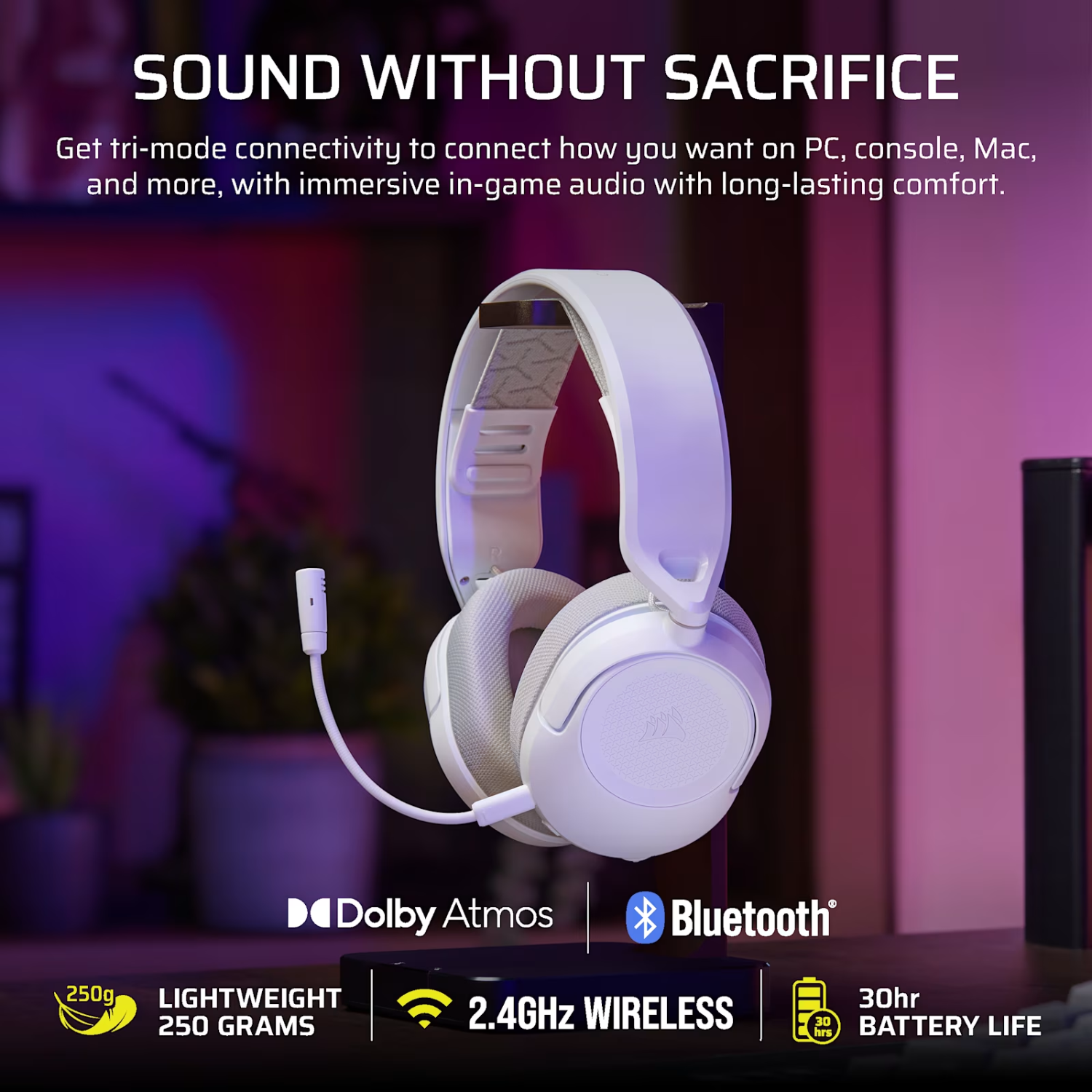 CA-9011402-WW_Corsair_HS35_v3_Wireless_Gaming_Headset__wr_06 Corsair HS35 v3 Wireless Gaming Headset - White