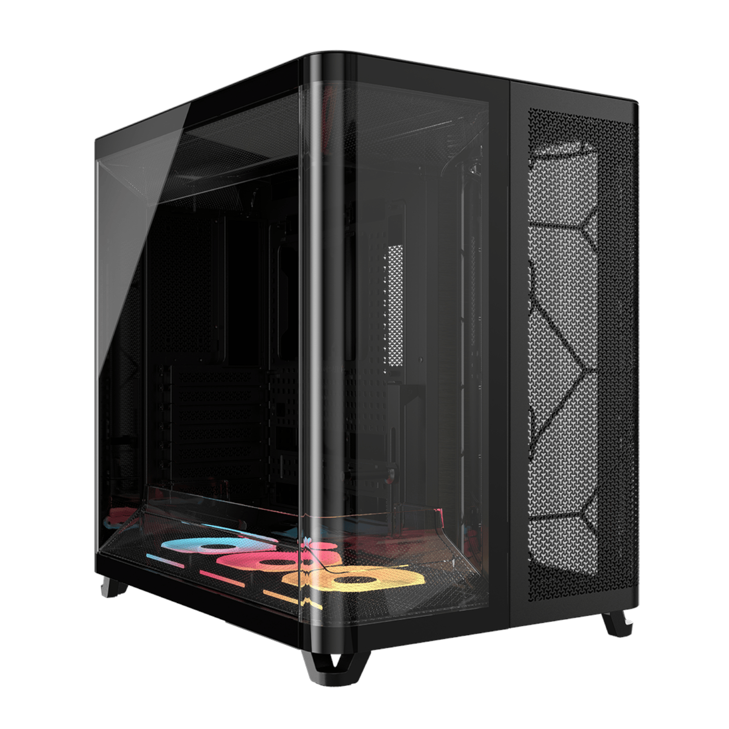 CC-9011320-WW_Corsair_AIR_5400_LX-R_RGB_iCUE_LINK_Trip_wr_01 Corsair AIR 5400 LX-R RGB iCUE LINK Triple Chamber Mid-Tower PC Case - Black