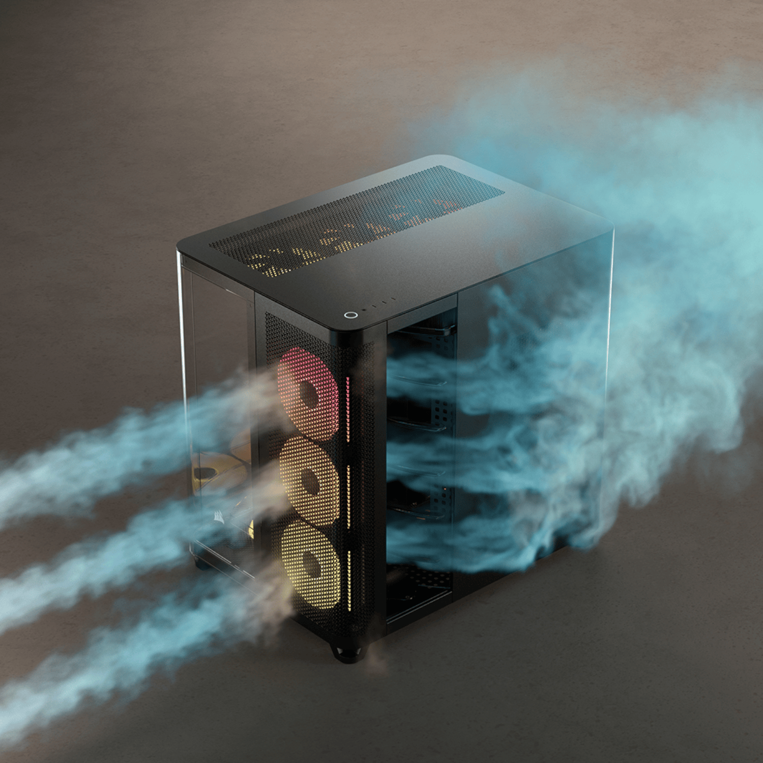 CC-9011320-WW_Corsair_AIR_5400_LX-R_RGB_iCUE_LINK_Trip_wr_06 Corsair AIR 5400 LX-R RGB iCUE LINK Triple Chamber Mid-Tower PC Case - Black