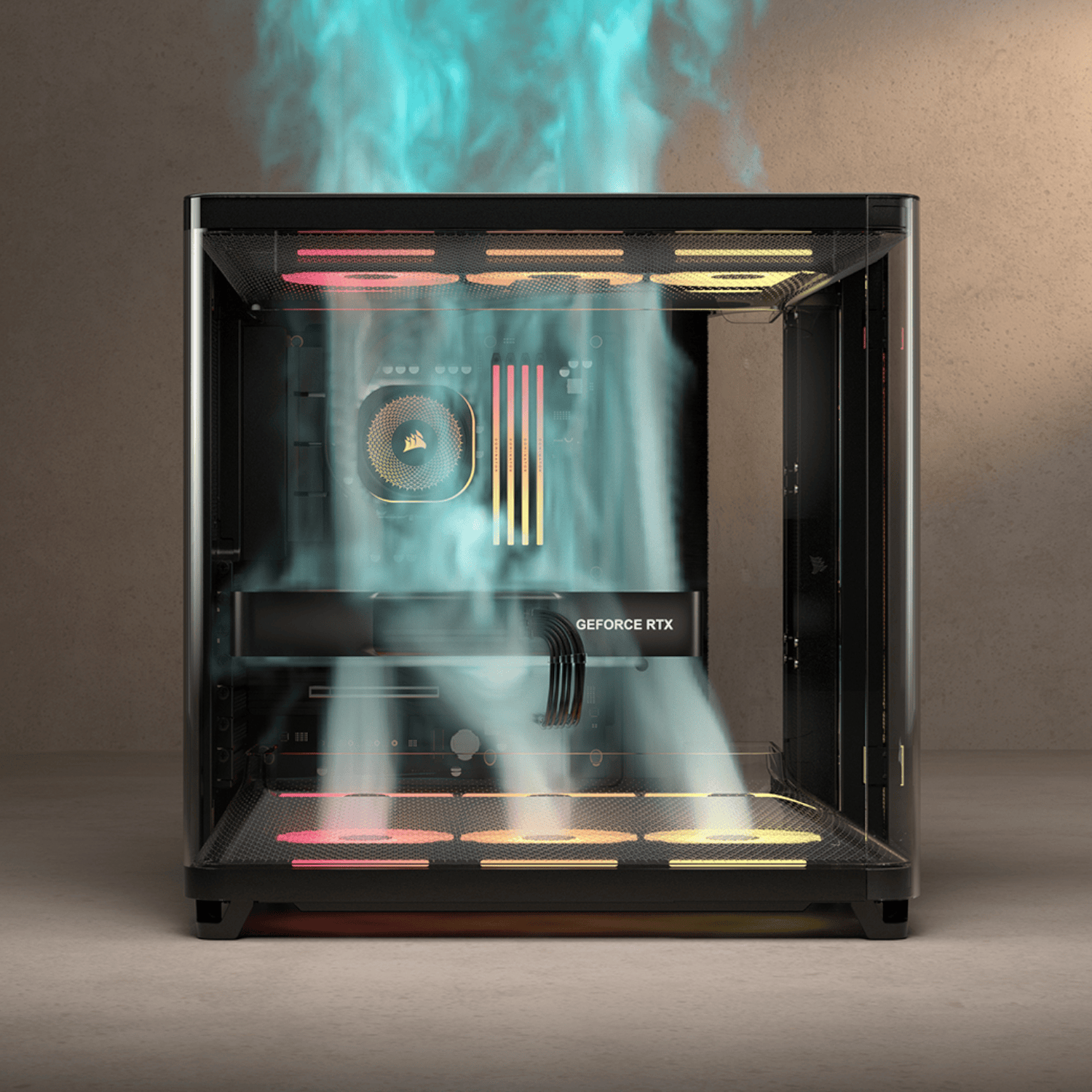 CC-9011320-WW_Corsair_AIR_5400_LX-R_RGB_iCUE_LINK_Trip_wr_07 Corsair AIR 5400 LX-R RGB iCUE LINK Triple Chamber Mid-Tower PC Case - Black