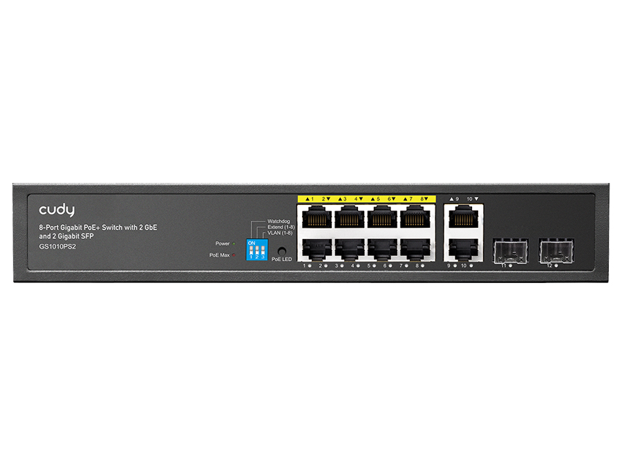 CD-GS1010PS Cudy 8 Port Gigabit PoE 110W 2SFP 2 Gigabit Ethernet Switch