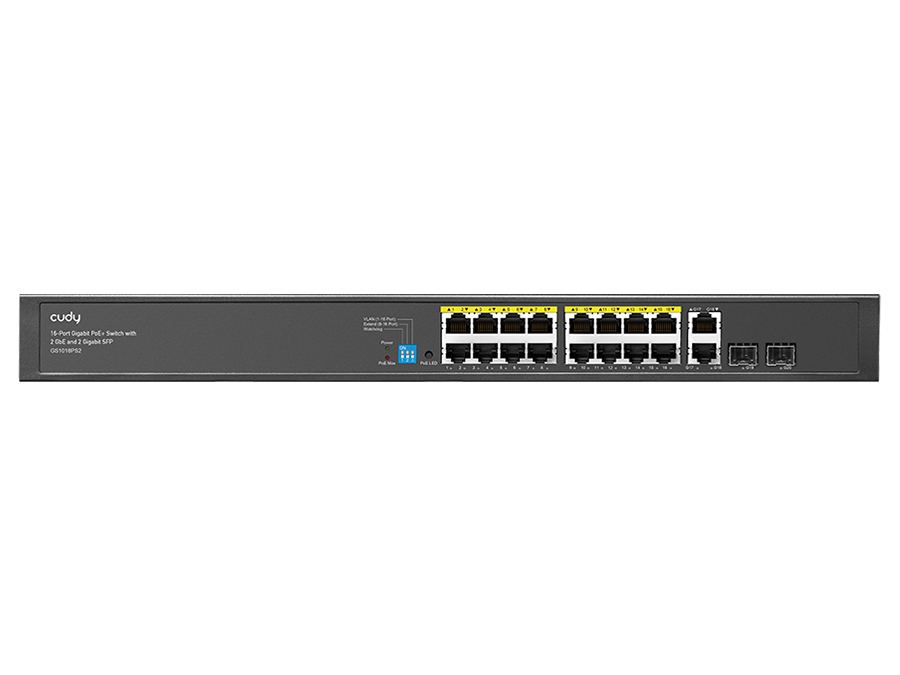 CD-GS1018PS Cudy 16 Port Gigabit PoE 180W 2 Gigabit 2SFP Switch