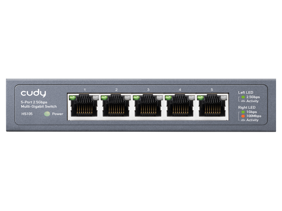 CD-HS105 Cudy 5 Port 2.5Gbps Ethernet Metal Desktop Switch