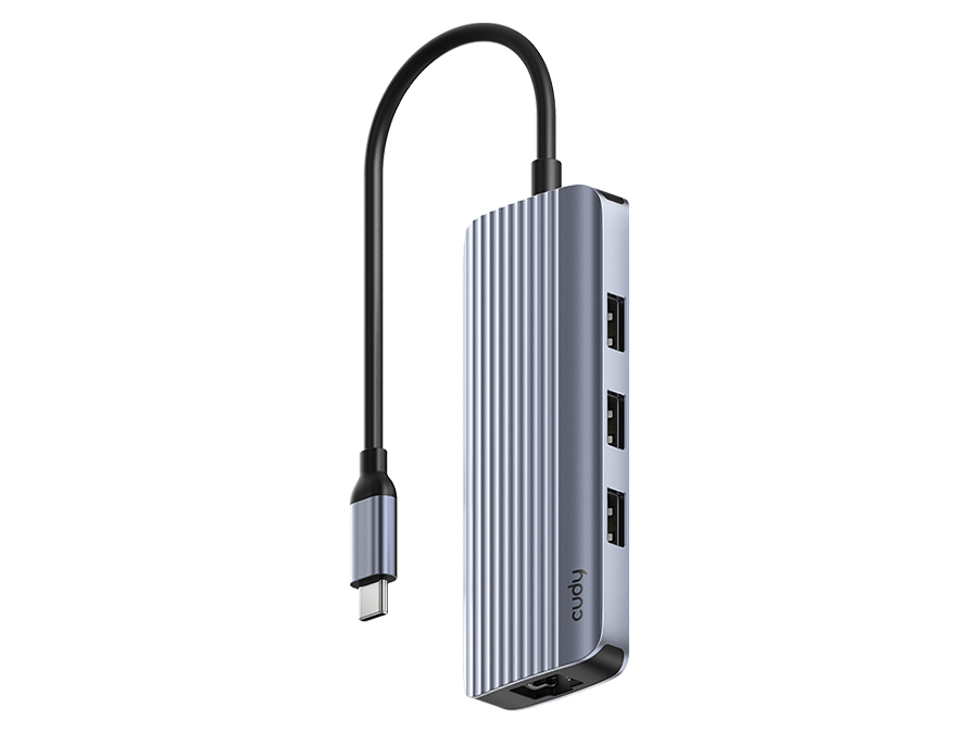 CD-UH606 Cudy 6-in-1 4K 60Hz HDMI USB-A and USB-C Gigabit Ethernet Hub
