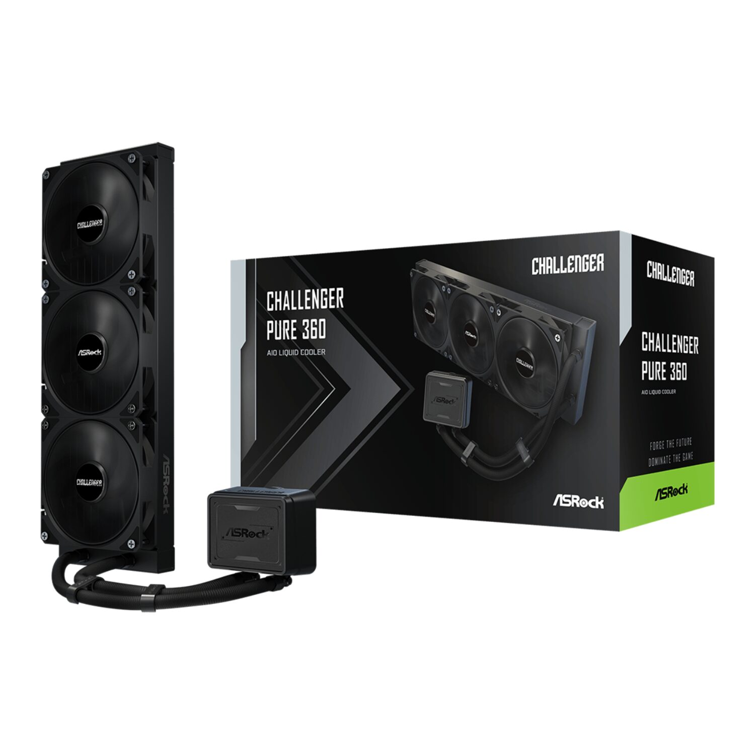 CHALLENGER-PURE-360_ASRock_Challenger_Pure_360_AIO_Liquid_Co_wr_01-1 ASRock Challenger Pure 360 AIO Liquid Cooler - Black