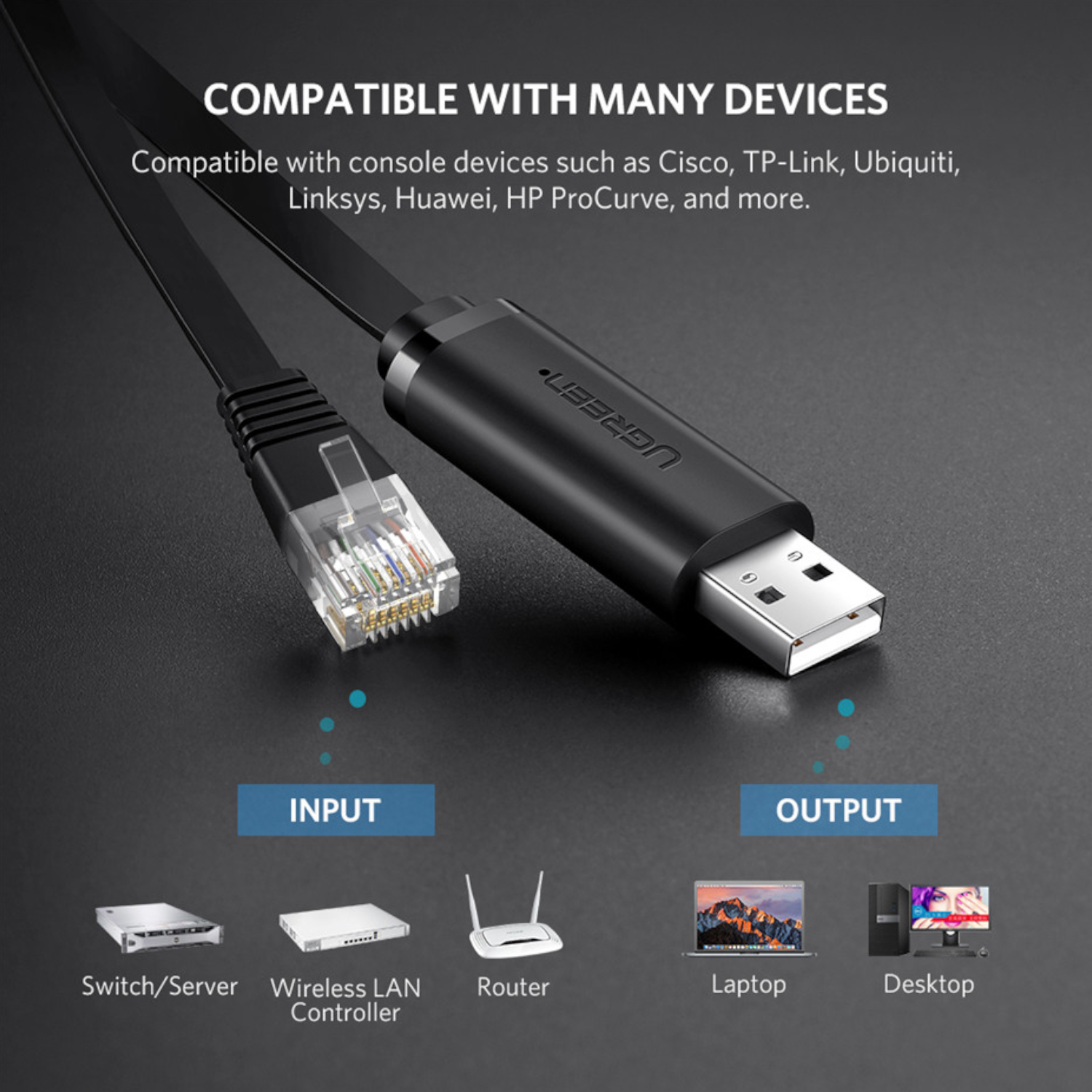 CM204-50773_UGreen-CM204-USB-to-RJ45-Console-Cable-1.5M_wr_03 UGREEN USB-A to RJ45 Console Cable 1.5m