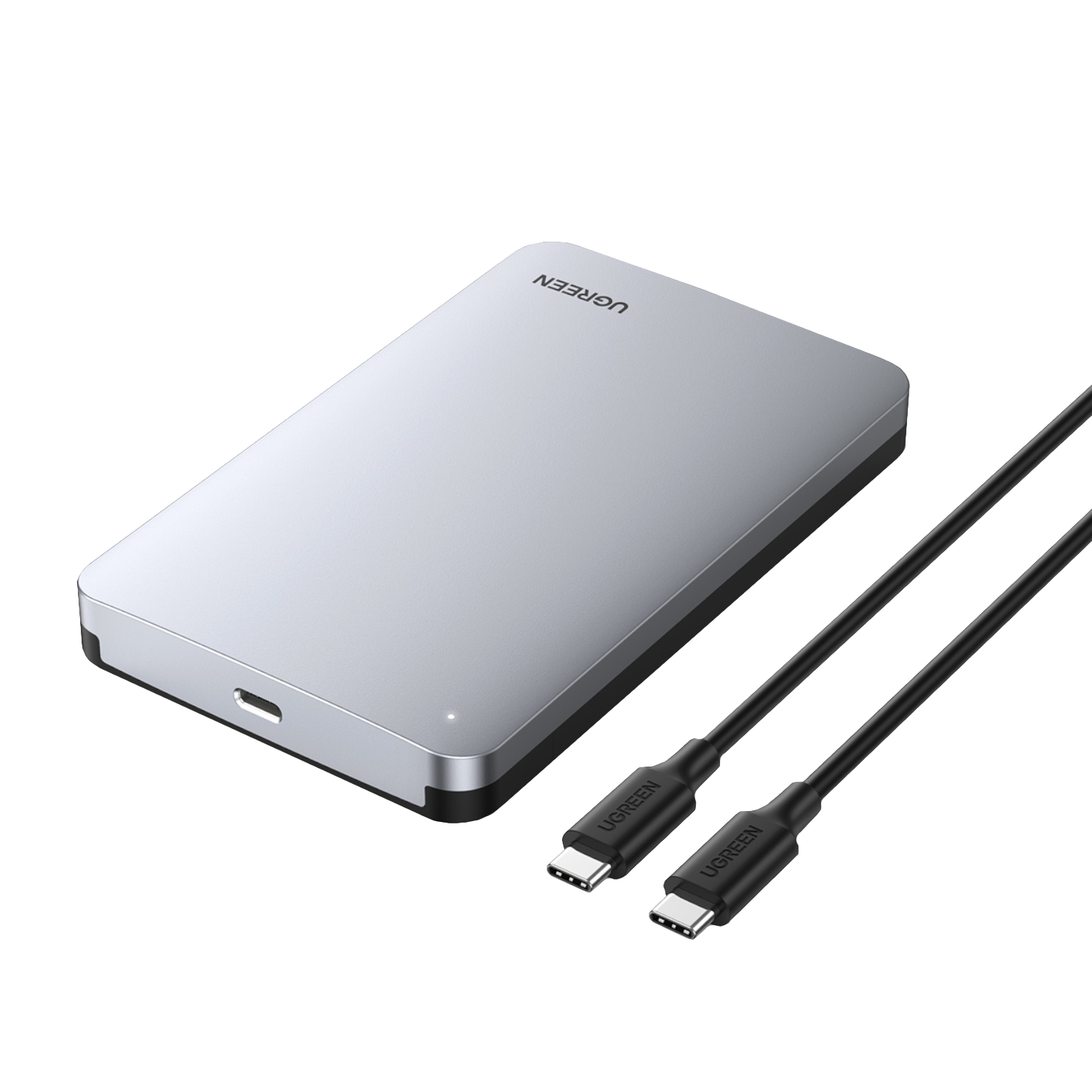 CM300-70499_UGreen-CM300-2.5-inch-USB-Type-C-Hard-Drive-Enclosure_wr_01a UGREEN CM300 2.5 inch USB Type-C Hard Drive Enclosure - Silver