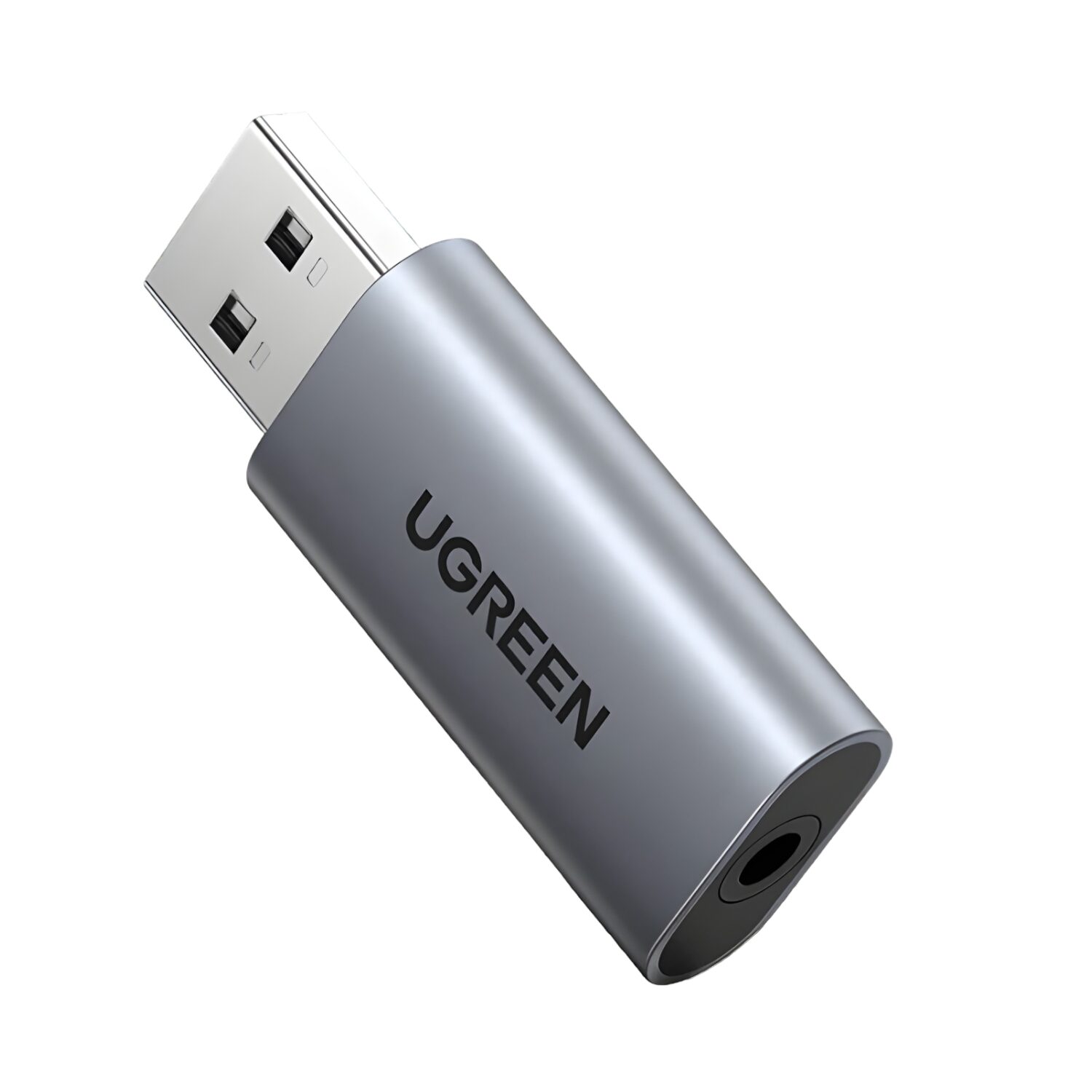 CM383-80864-wr-02 UGREEN CM383-80864 USB-A to 3.5mm Audio Jack External Sound Adapter - Silver