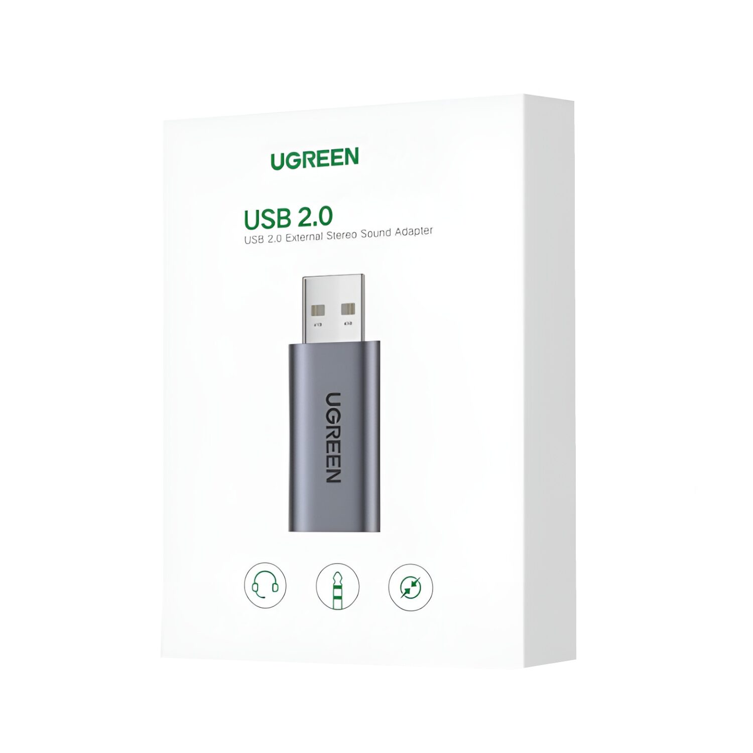 CM383-80864-wr-05 UGREEN CM383-80864 USB-A to 3.5mm Audio Jack External Sound Adapter - Silver