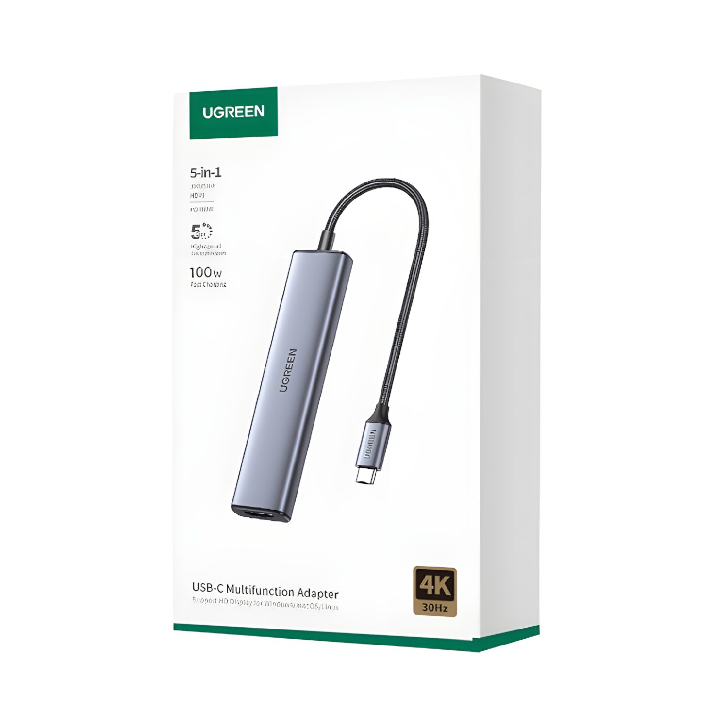 CM478-15495-wr-05-1 UGREEN Revodok 5-in-1 Type-C Hub | 4K HDMI | Type-C | USB3.0 | USB2.0