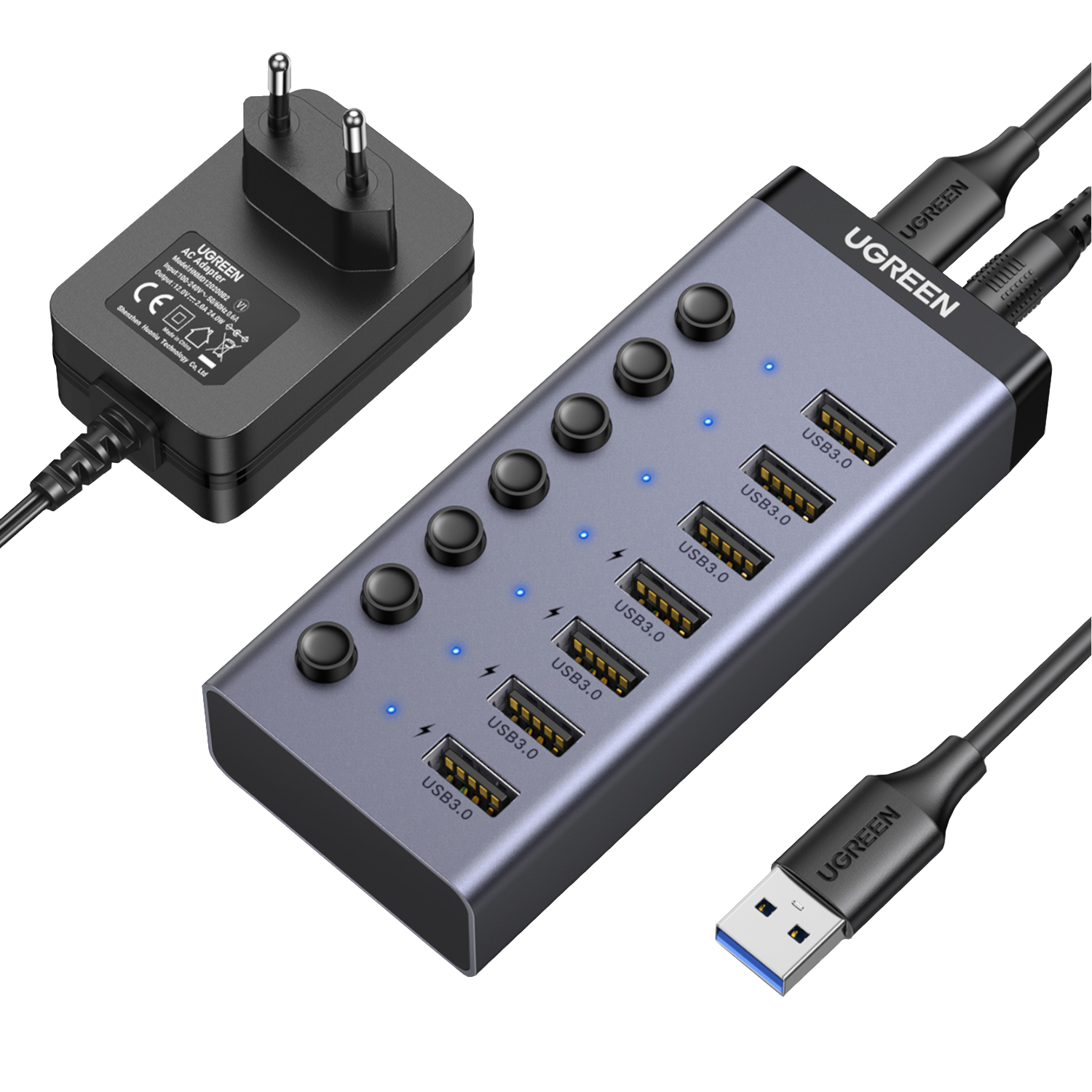 CM481-90307_UGREEN-7-in-1-USB-3.0-Hub-Grey_wr_01a UGREEN 7 in 1 USB 3.0 Hub-Grey