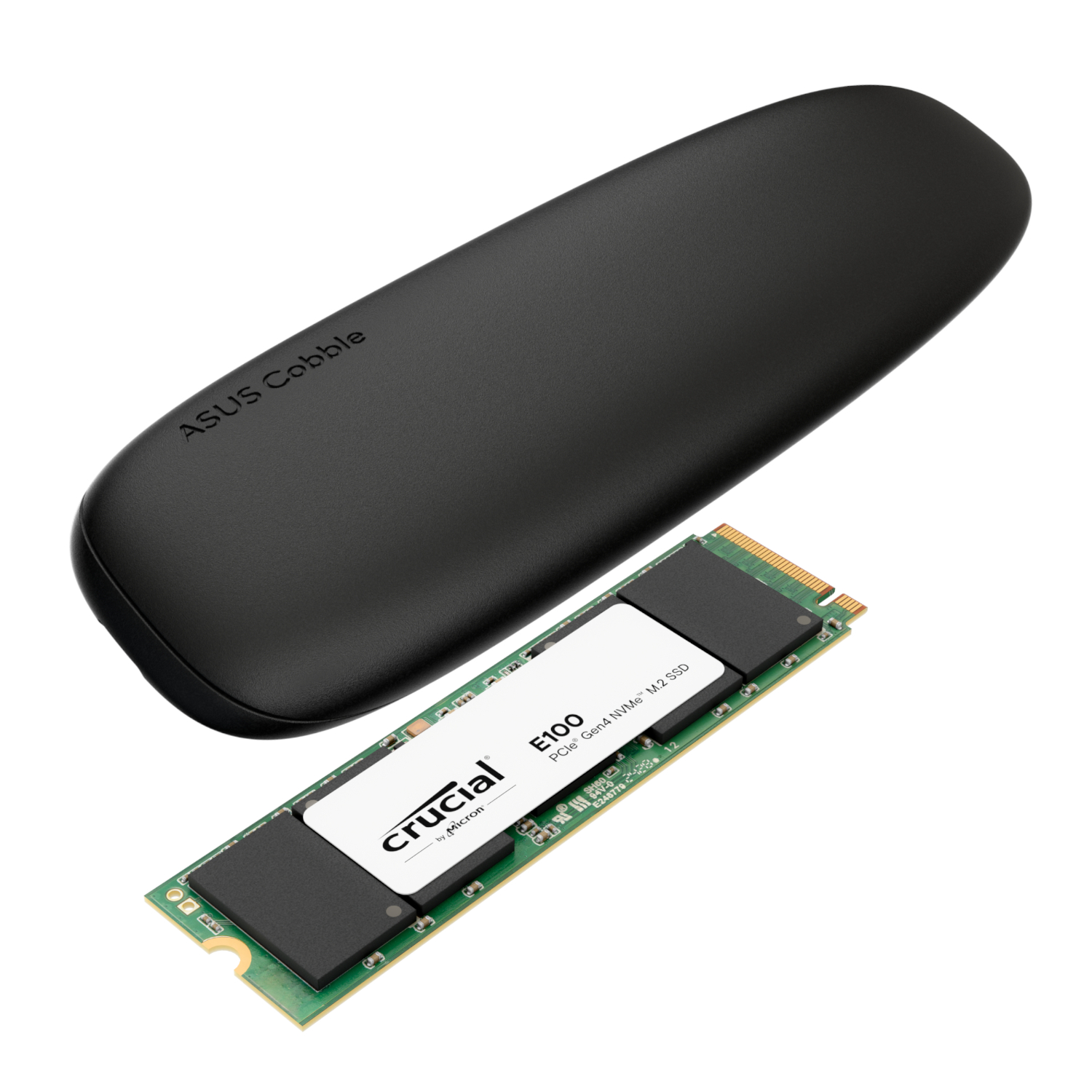 COBBLE-2TB-BUNDLE-B_Asus-Cobble-M.2-SSD-Type-C-Enclosure-and-Crucial-E100-2TB-NVMe-Bundle-Black_wr_01a Asus Cobble M.2 SSD Type-C Enclosure and Crucial E100 2TB NVMe Bundle - Black