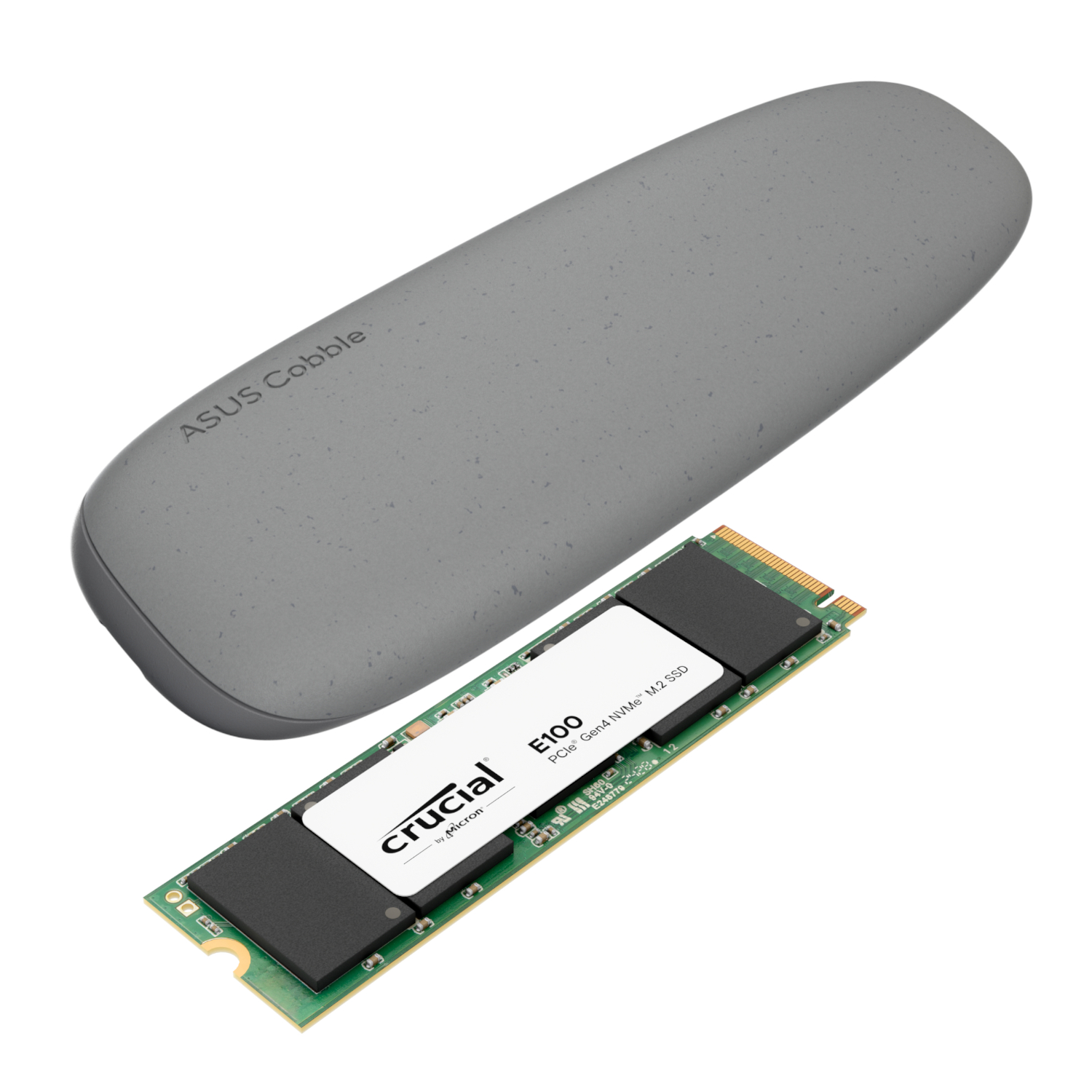 COBBLE-480GB-BUNDLE-G_Asus-Cobble-M.2-SSD-Type-C-Enclosure-and-Crucial-E100-480GB-NVMe-Bundle-Grey_wr_01a Asus Cobble M.2 SSD Type-C Enclosure and Crucial E100 480GB NVMe Bundle - Grey