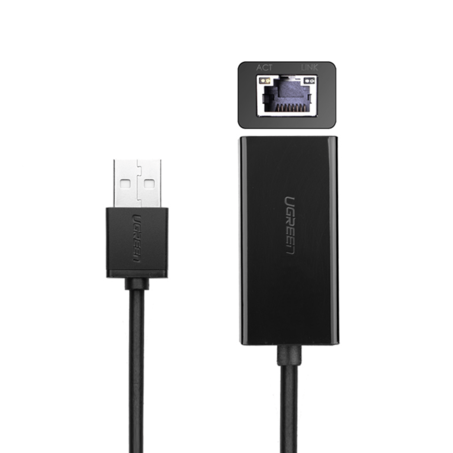 CR110-wr-02 UGREEN CR110 Ethernet Adapter | USB 2.0 to RJ45 - Black