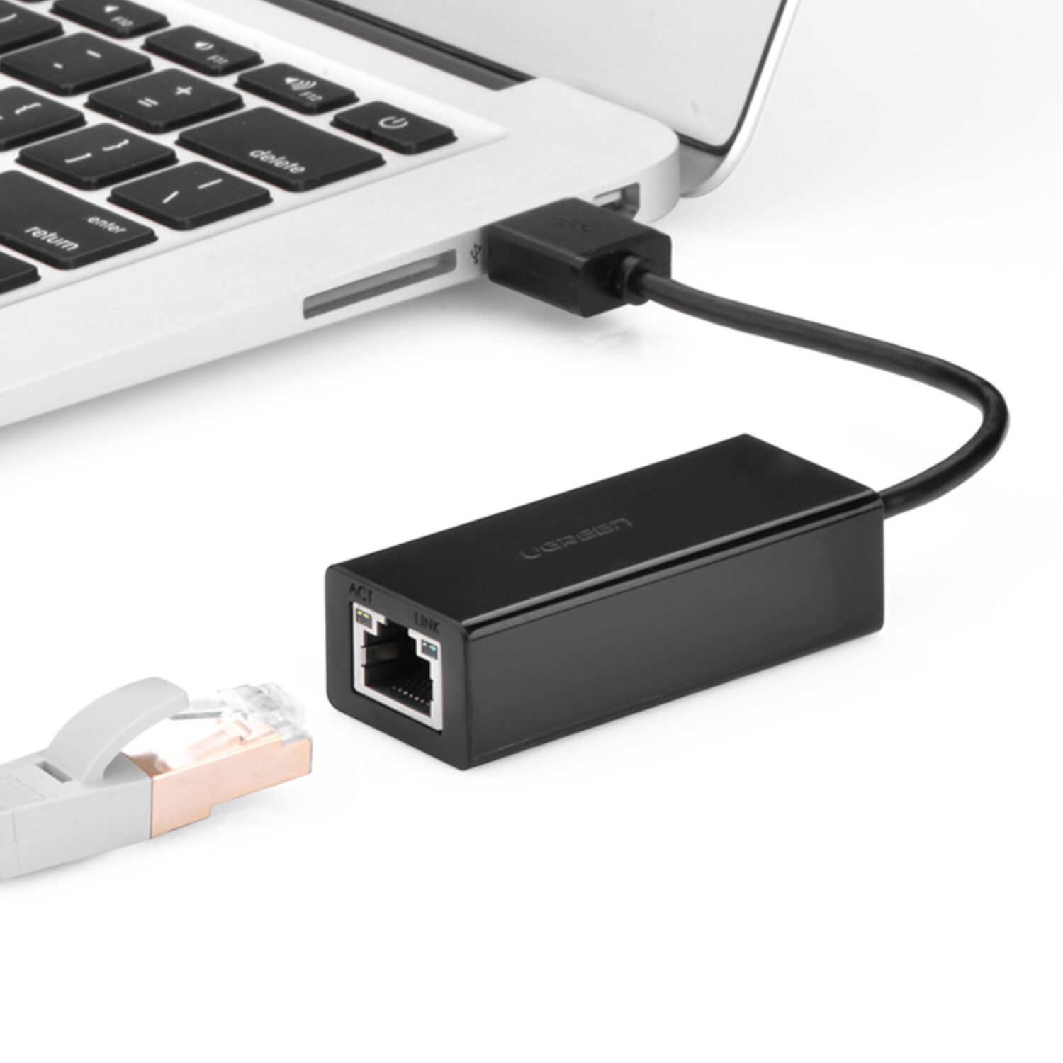 CR110-wr-04 UGREEN CR110 Ethernet Adapter | USB 2.0 to RJ45 - Black