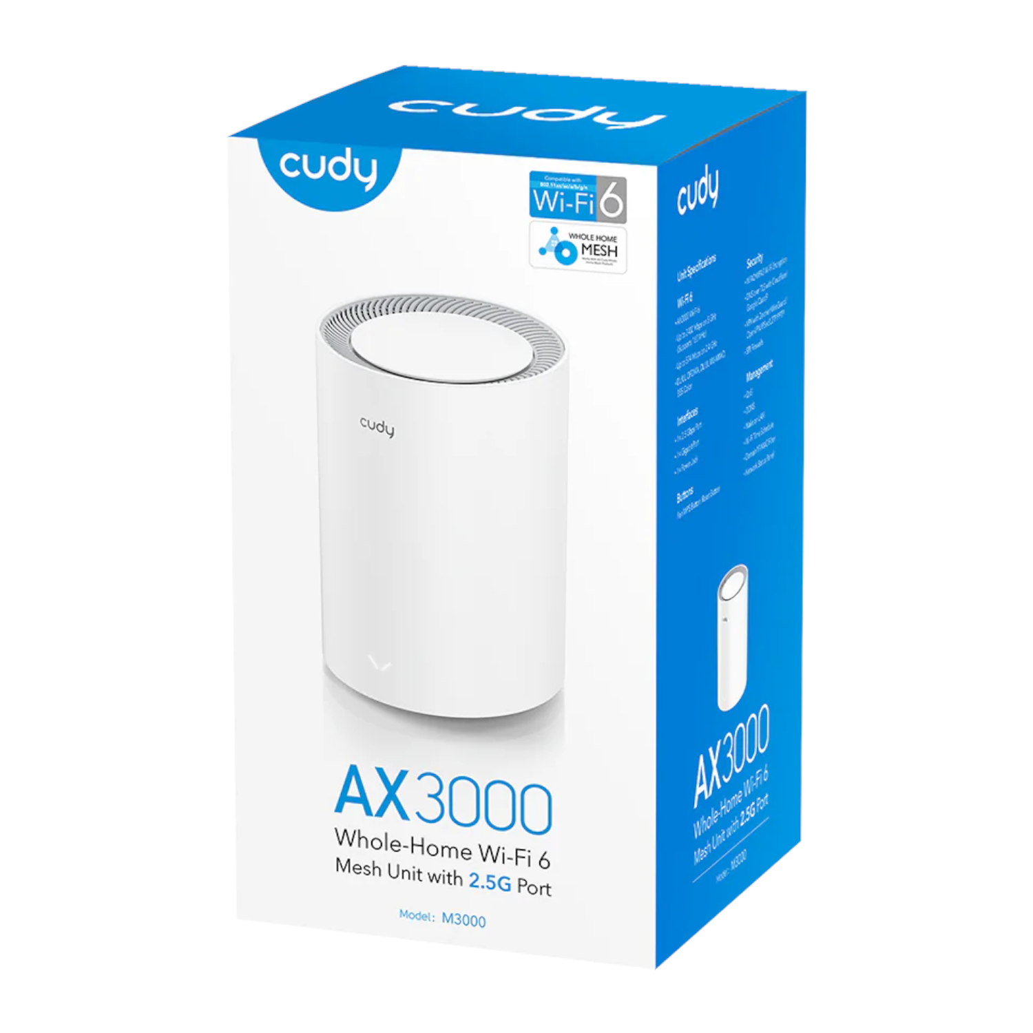 Cudy_M3000W-1PACK_wr_05a Cudy AX3000 Wi-Fi 6 Mesh Kit 1 Pack - White