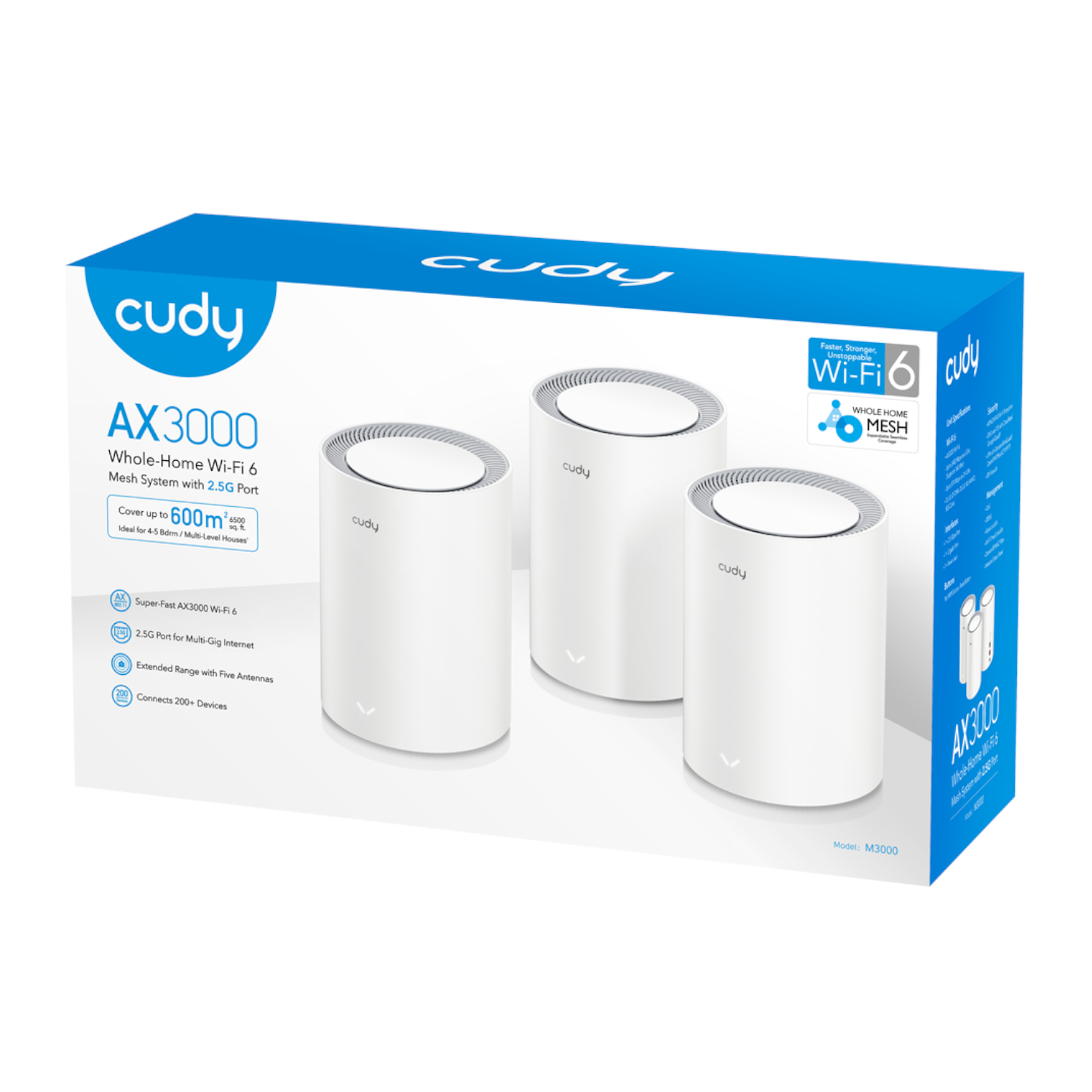 Cudy_M3000W-3PACK_wr_04a Cudy AX3000 Wi-Fi 6 Mesh Kit 3 Pack - White