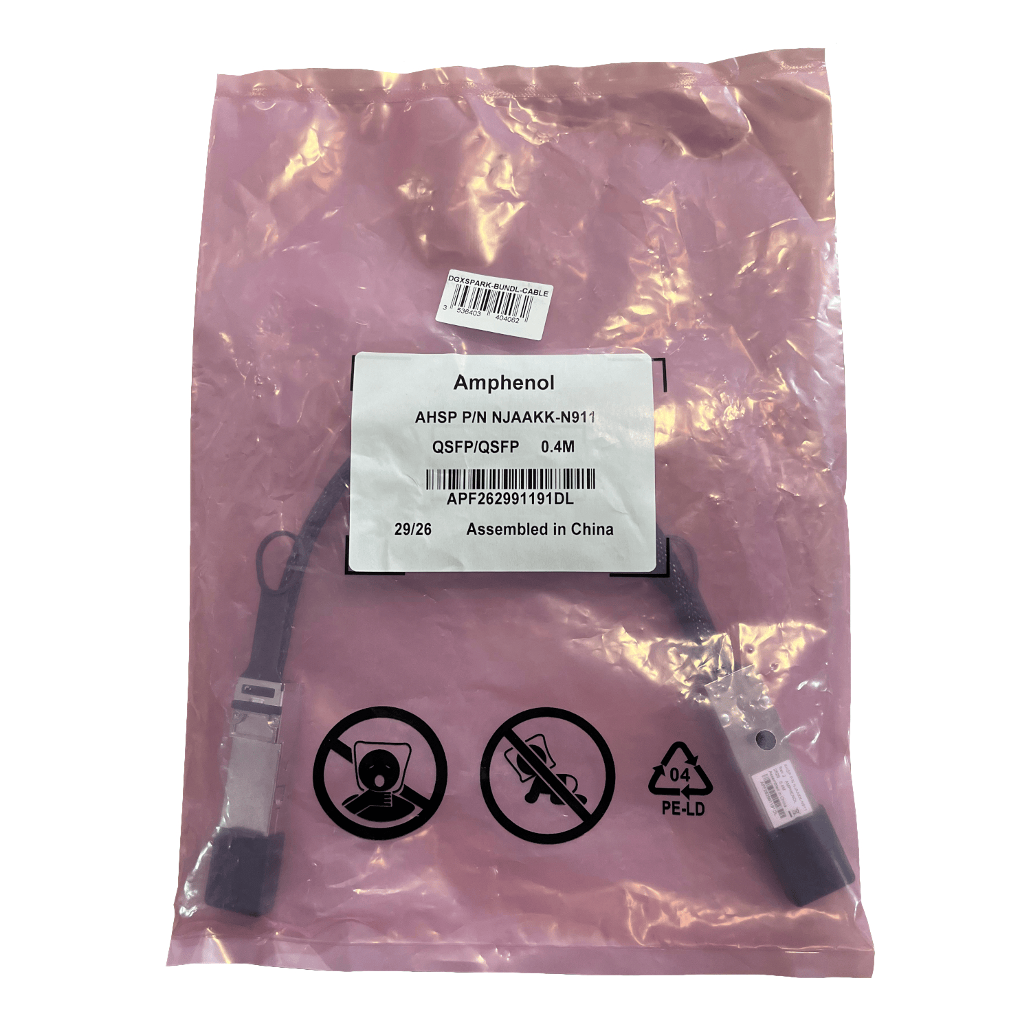 DGXSPARK-BUNDL-CABLE_PNY_DGX_Spark_Connector_Cable_wr_03 PNY DGX Spark ConnectX-7 Connector Cable 40 cm