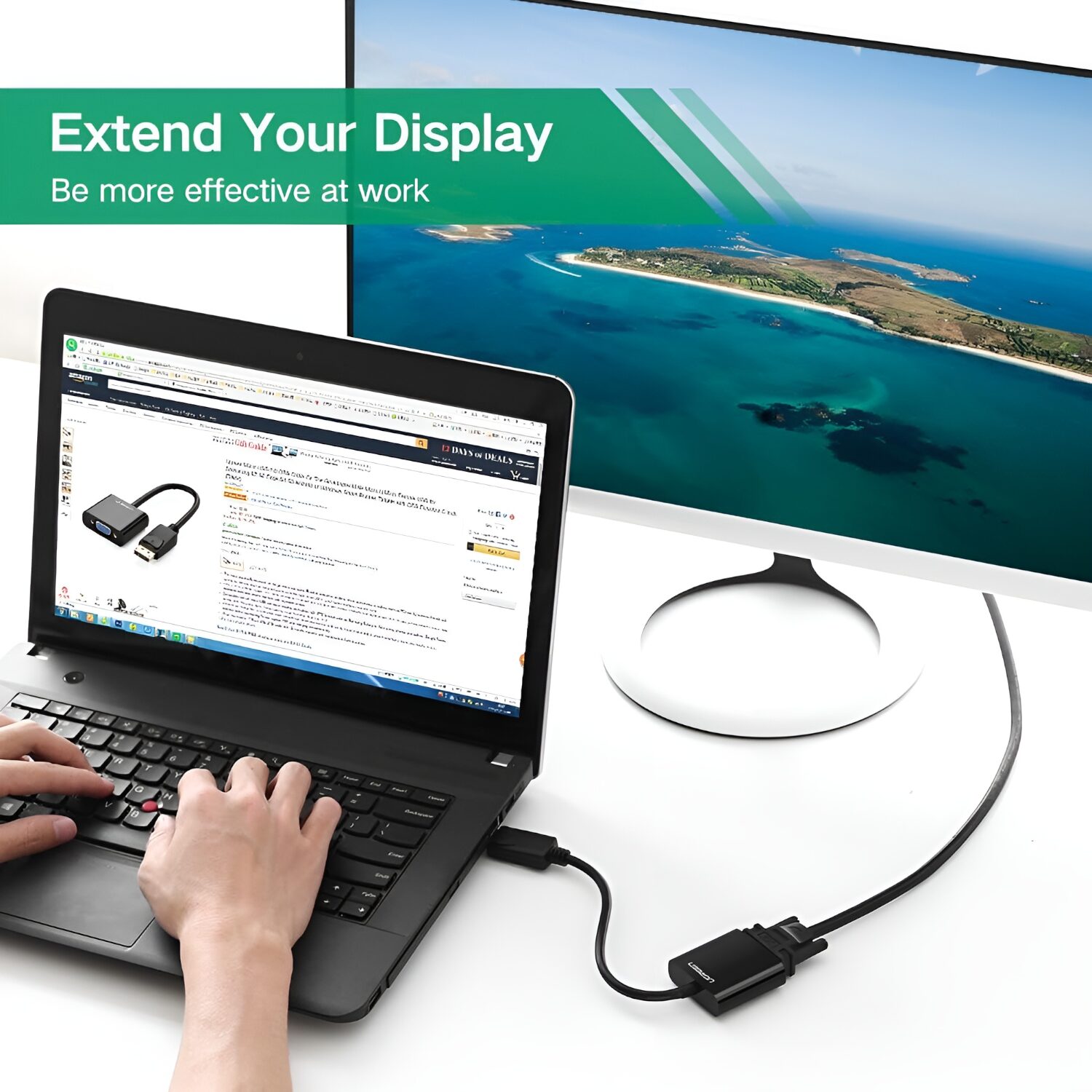 DP109-20415-wr-04 UGREEN DisplayPort Male to VGA Female Converter