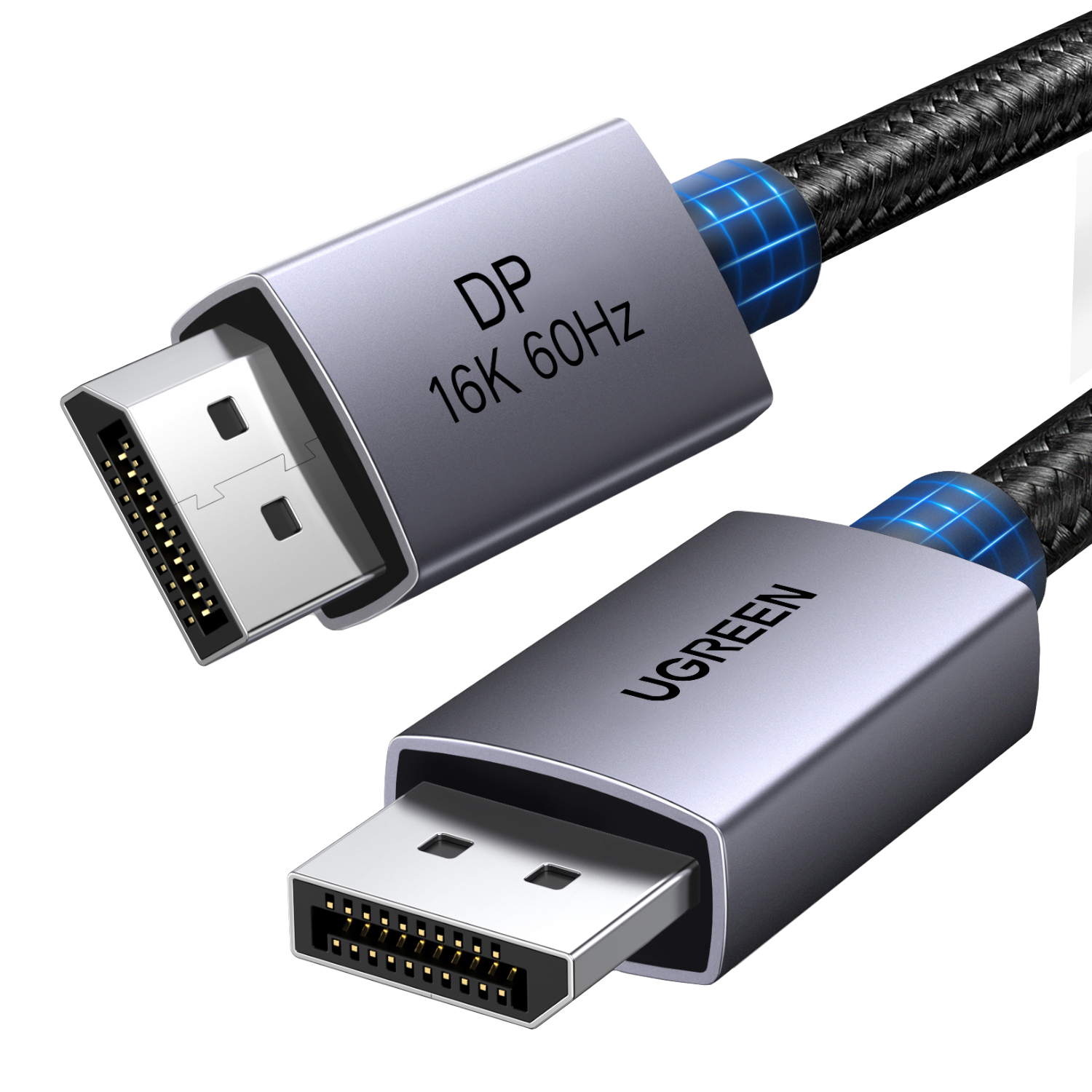 DP131-55567_UGreen-DP131-DisplayPort-2.1-80Gbps-16K-60Hz-1M-Braided-Cable-Black-Grey_wr_01a UGREEN DP131 DisplayPort 2.1 Braided Cable 1M ( 80Gbps | 16K | 60Hz ) - Black/Grey