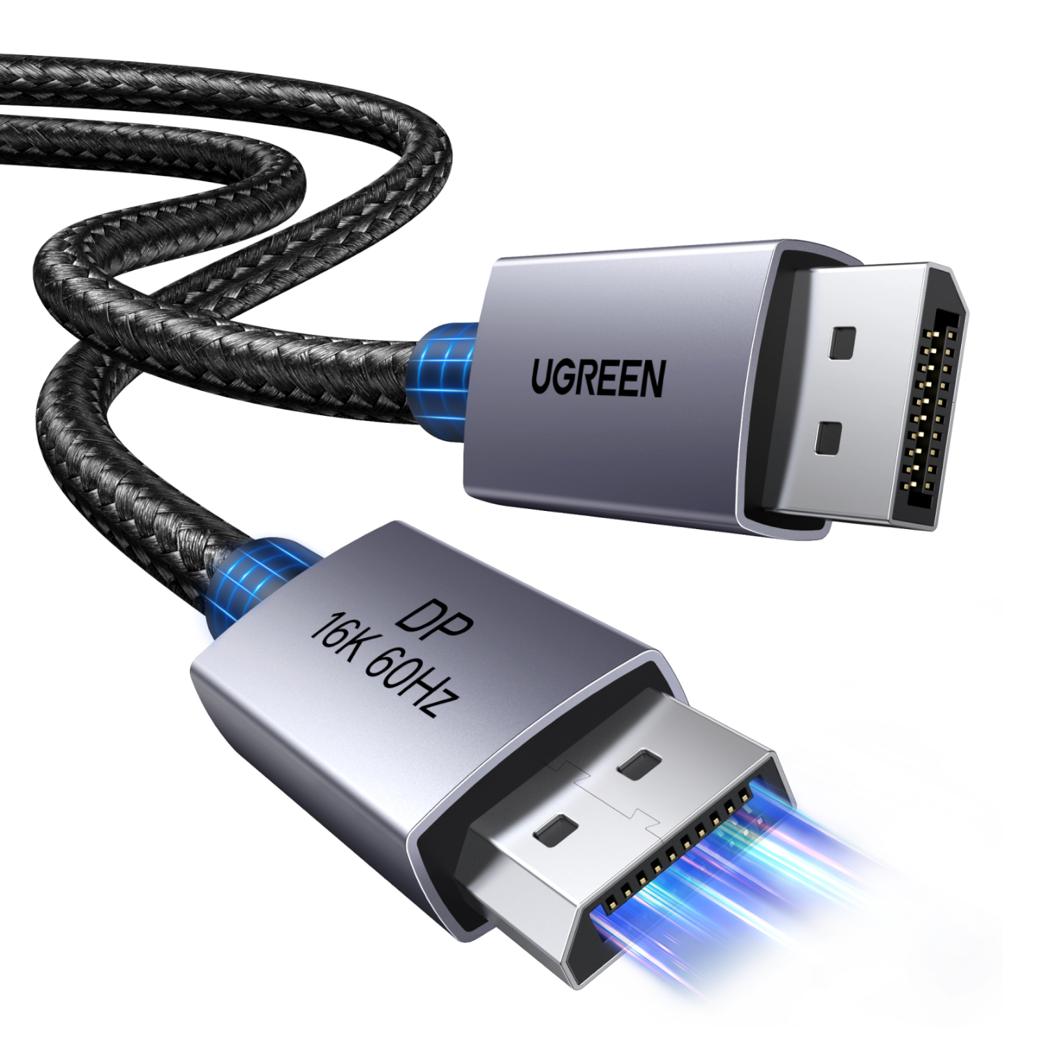 DP131-55567_UGreen-DP131-DisplayPort-2.1-80Gbps-16K-60Hz-1M-Braided-Cable-Black-Grey_wr_02a UGREEN DP131 DisplayPort 2.1 Braided Cable 1M ( 80Gbps | 16K | 60Hz ) - Black/Grey