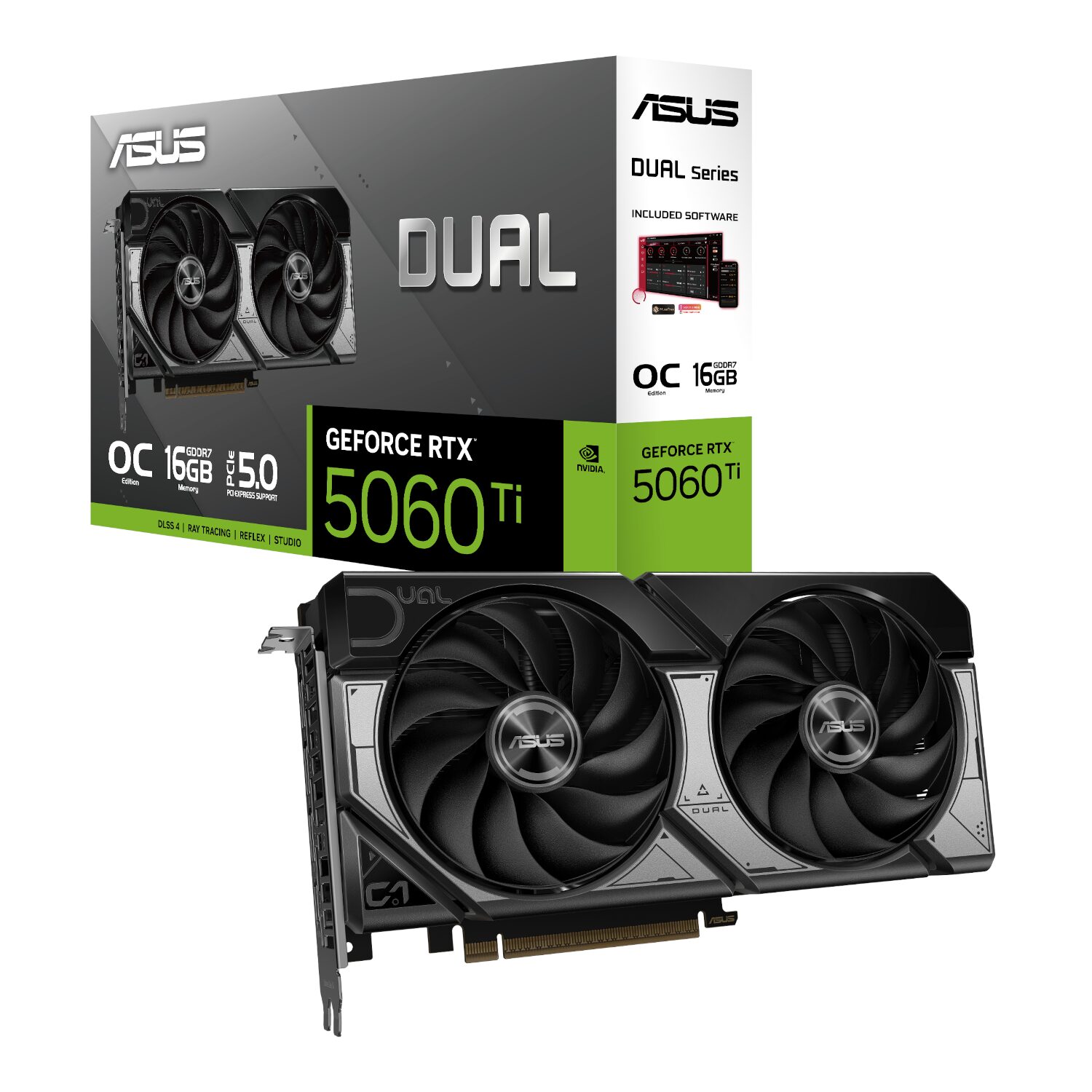 DUAL-RTX5060TI-O16G-WR-01 ASUS Dual GeForce RTX 5060 Ti OC Edition 16GB GDDR7 Graphics Card