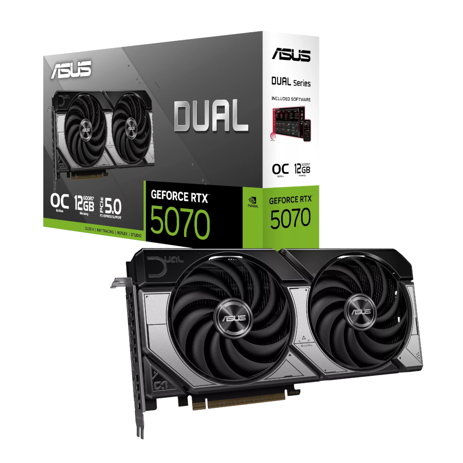 DUAL-RTX5070-O12G_ASUS-Dual-GeForce-RTX-5070-12GB-GDDR7-OC-Edition-Graphics-Card_wr_01a ASUS Dual GeForce RTX 5070 12GB GDDR7 OC Edition Graphics Card