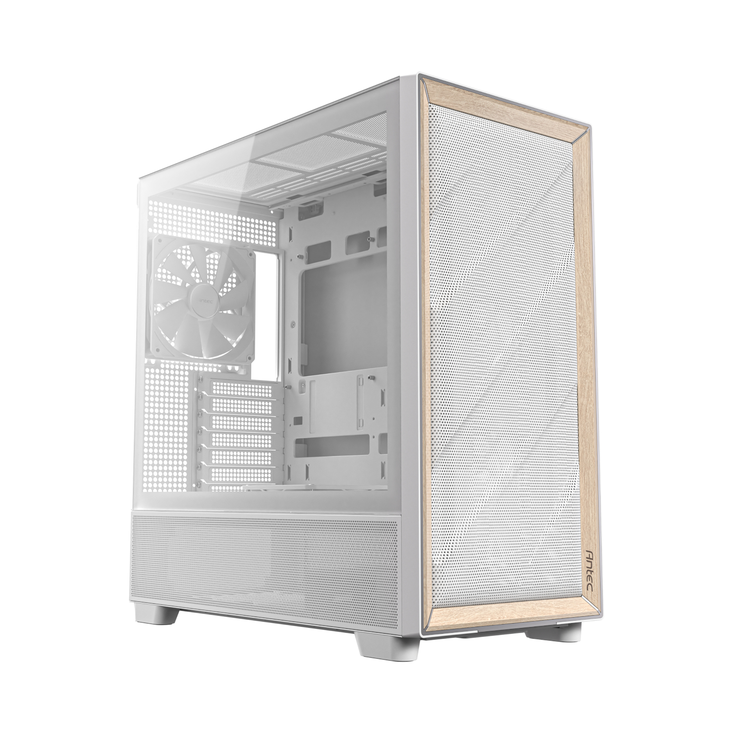 FLUX_white_wr_01 Antec FLUX Mid-Tower E-ATX Gaming Chassis Wood Front Panel - White