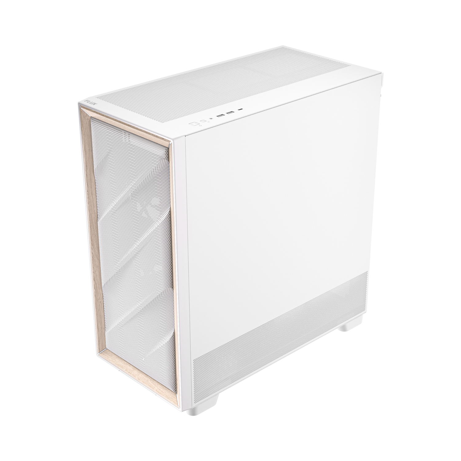 FLUX_white_wr_04 Antec FLUX Mid-Tower E-ATX Gaming Chassis Wood Front Panel - White