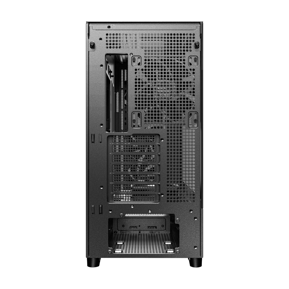 FLUX_wr_03 Antec FLUX ATX WOOD Mid Tower Gaming Chassis – Black