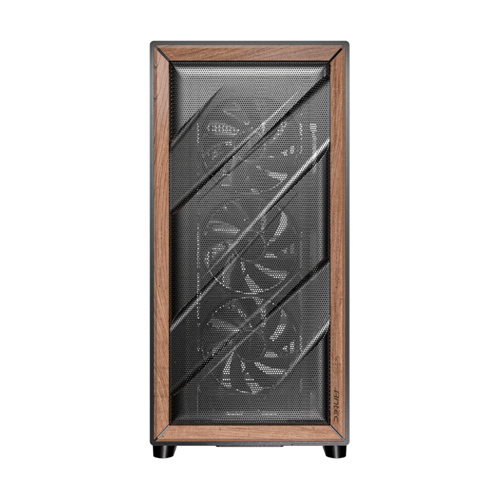 FLUX_wr_05 Antec FLUX ATX WOOD Mid Tower Gaming Chassis – Black