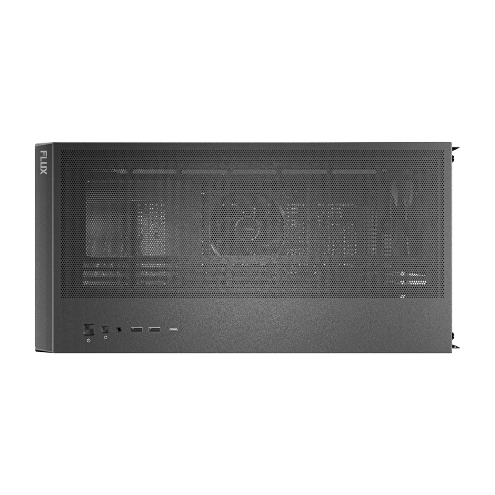 FLUX_wr_12 Antec FLUX ATX WOOD Mid Tower Gaming Chassis – Black